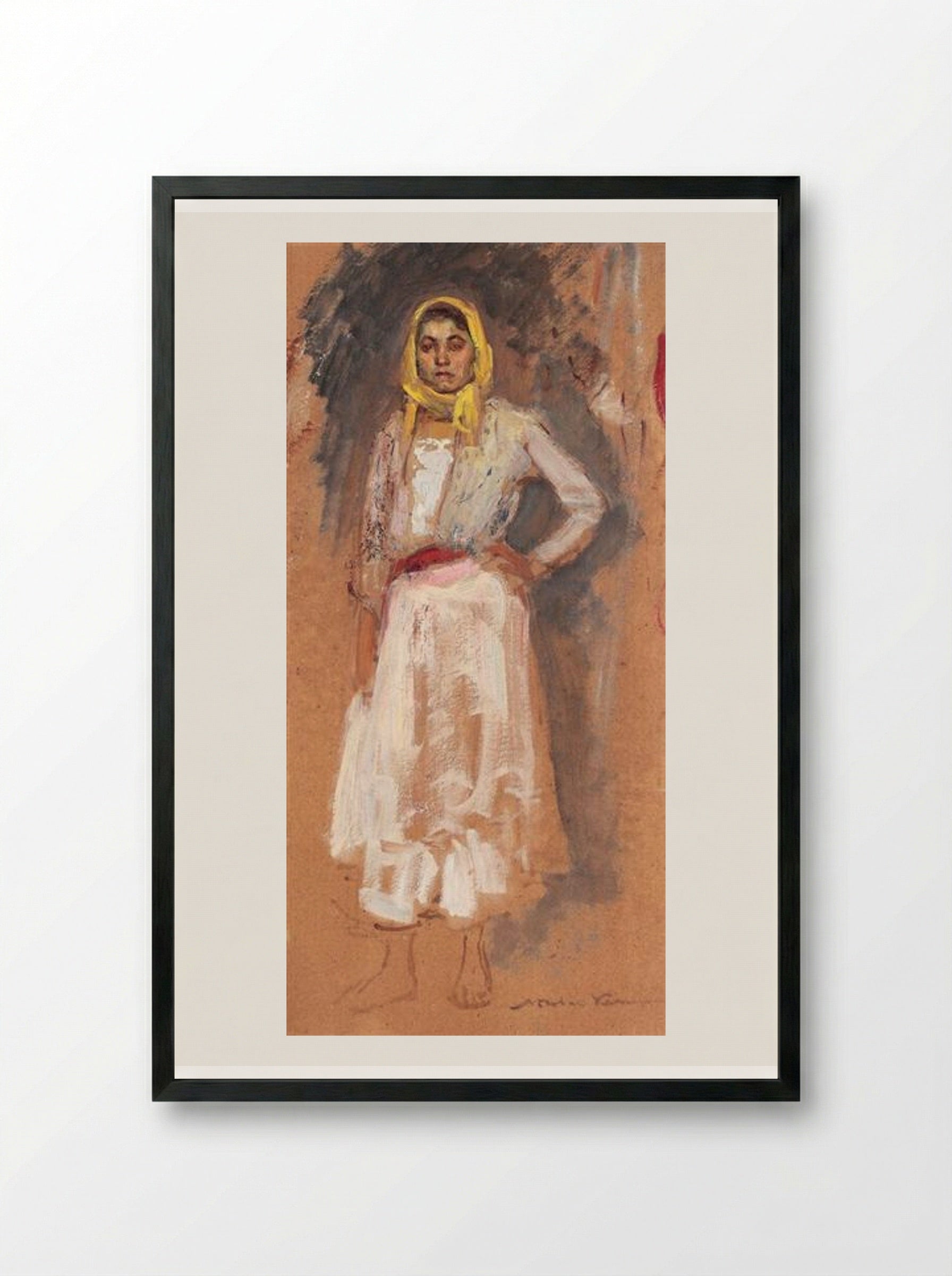 Gipsy Woman - Nicolae Vermont - Framed Print Black