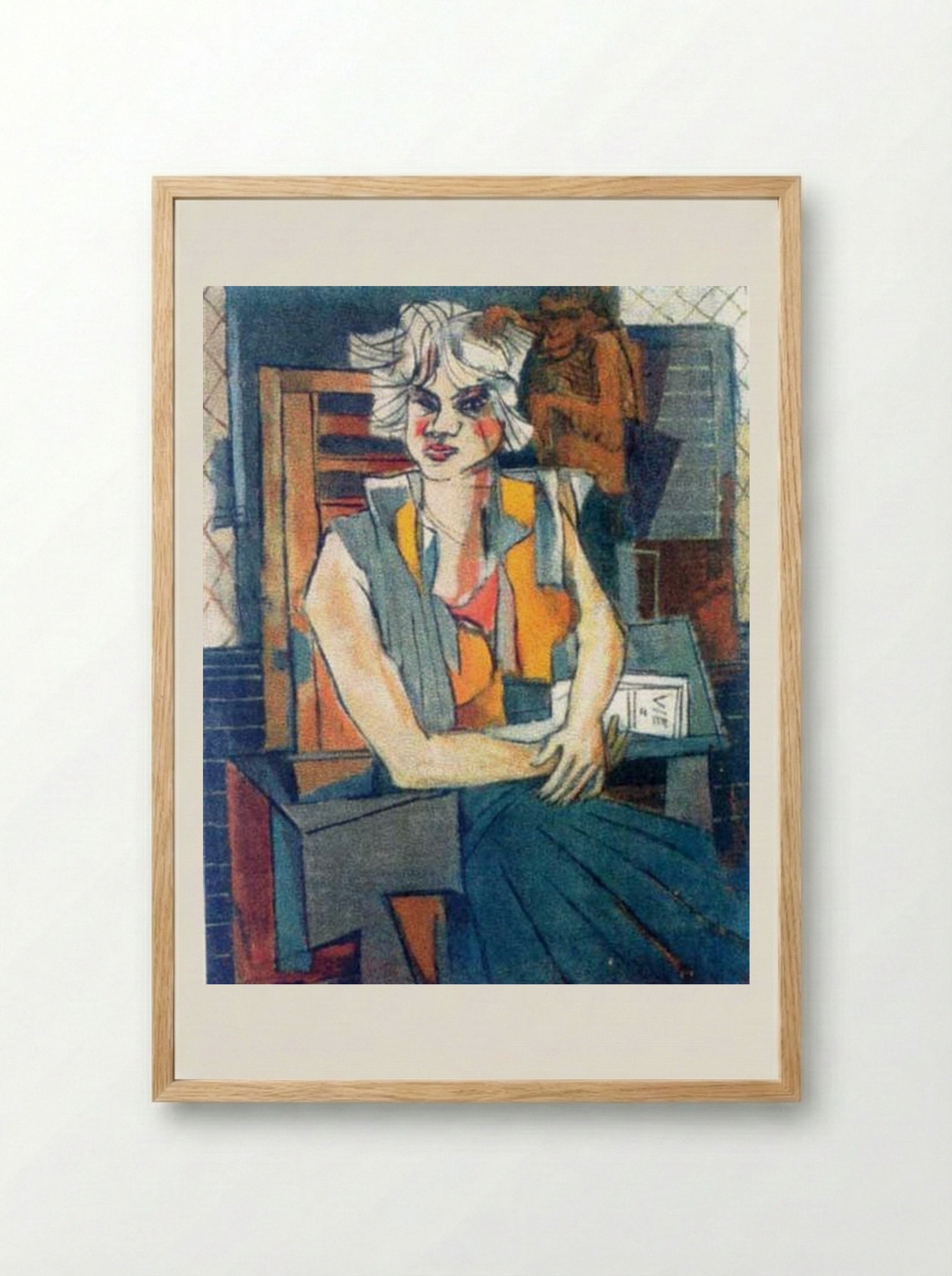 Girl Portrait - Marcel Janco - Framed Print Wood