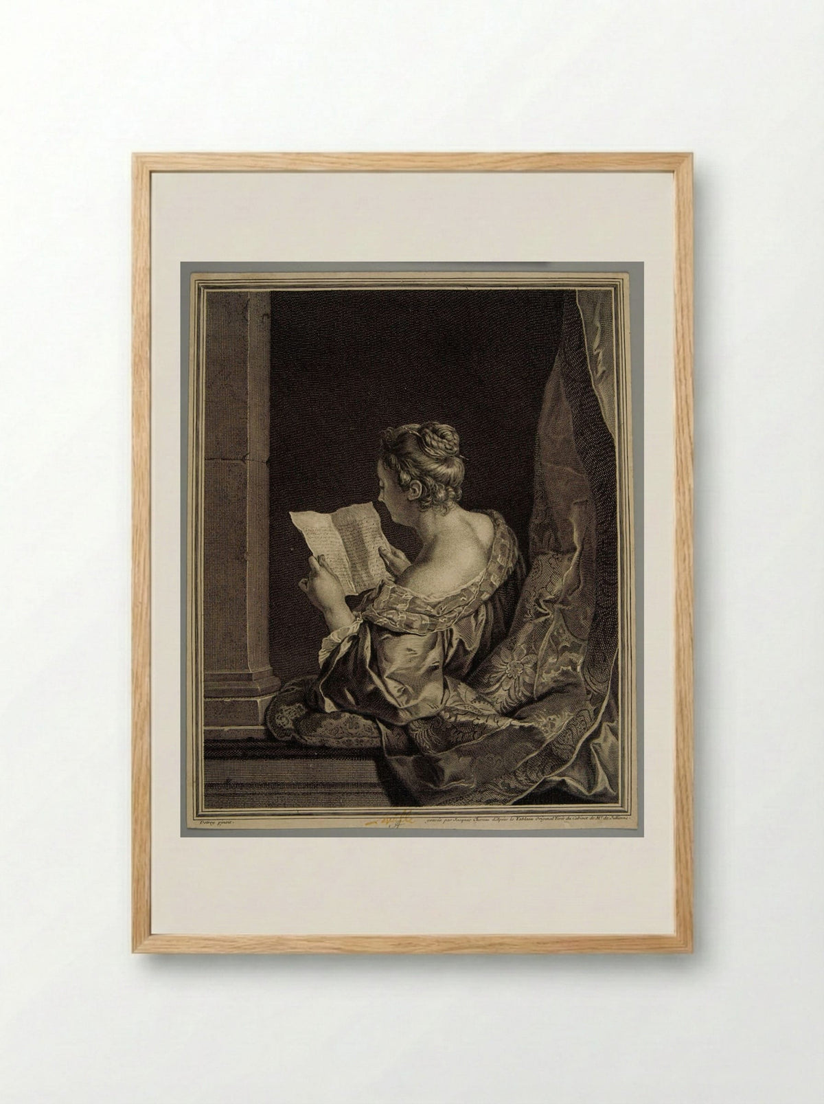 Girl Reading - Jacques Chereau - Framed Print Wood