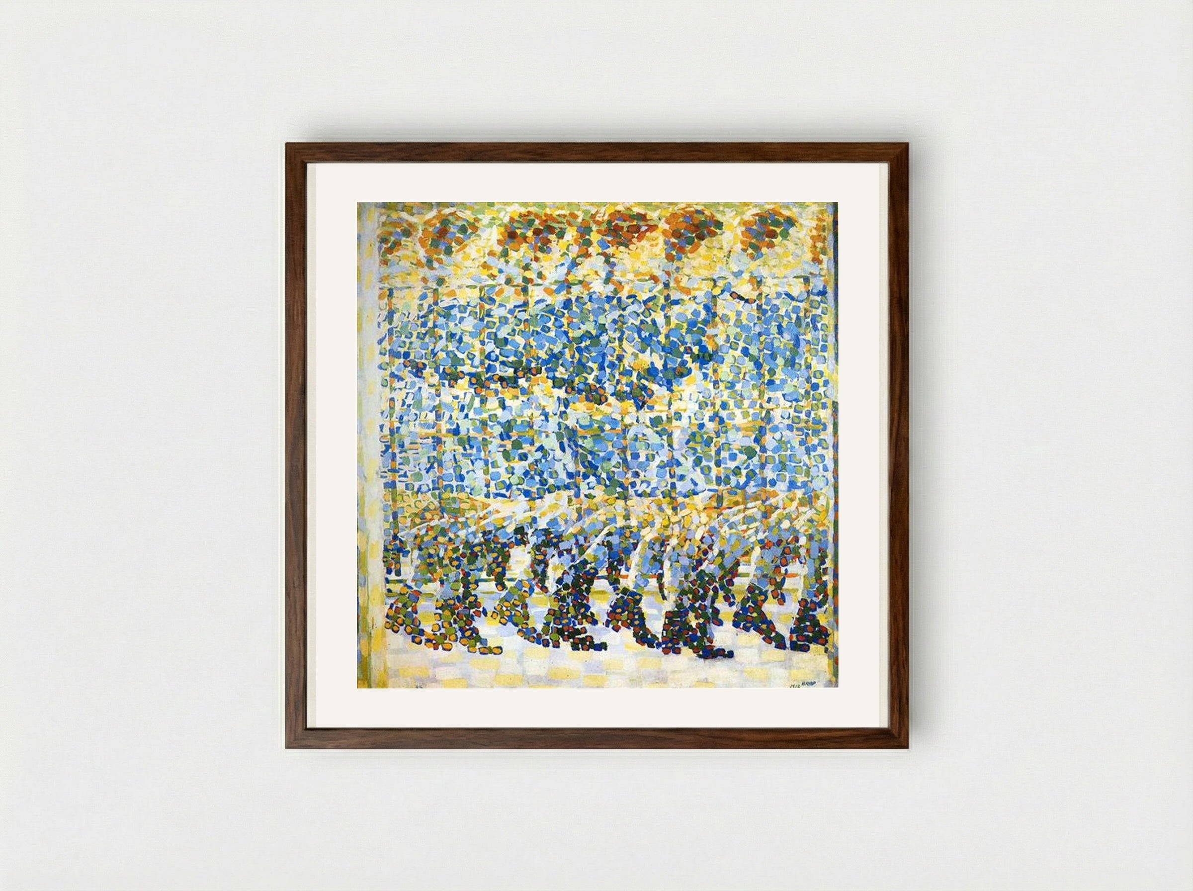 Girl Running on a Balcony - Giacomo Balla - Framed Print Dark Wood