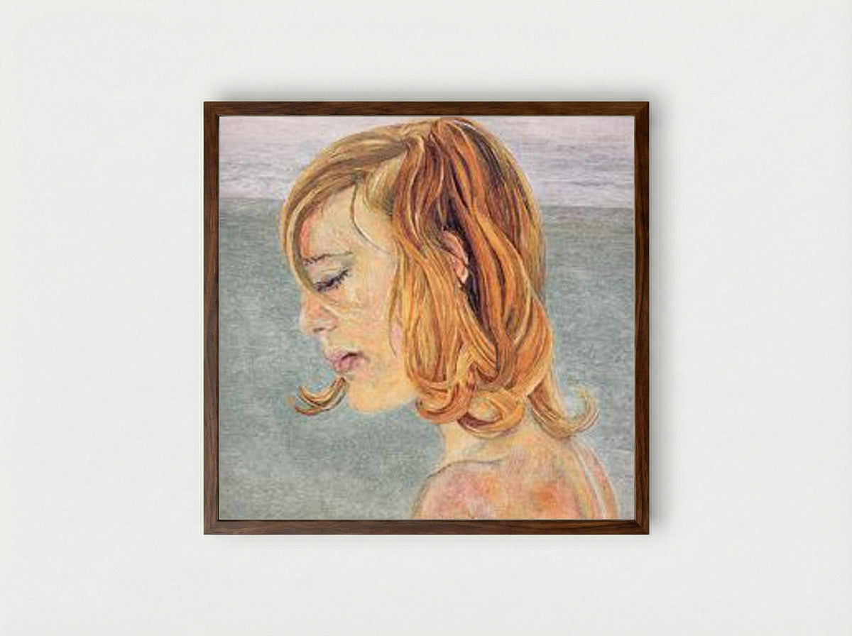 Girl by the Sea - Lucian Freud - Framed Print Dark Wood