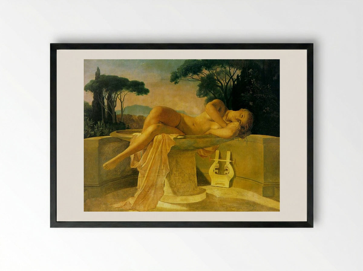 Girl in a Basin - Paul Delaroche - Framed Print Black