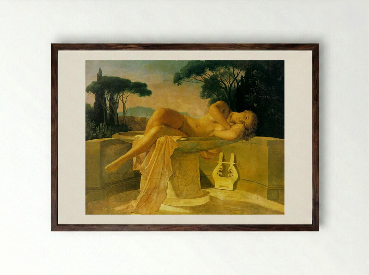 Girl in a Basin - Paul Delaroche - Framed Print Dark Wood