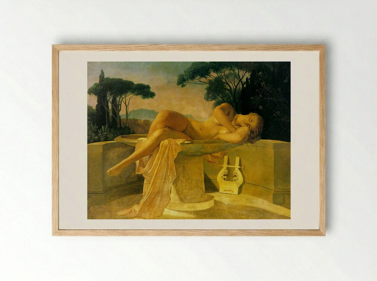 Girl in a Basin - Paul Delaroche - Framed Print Wood