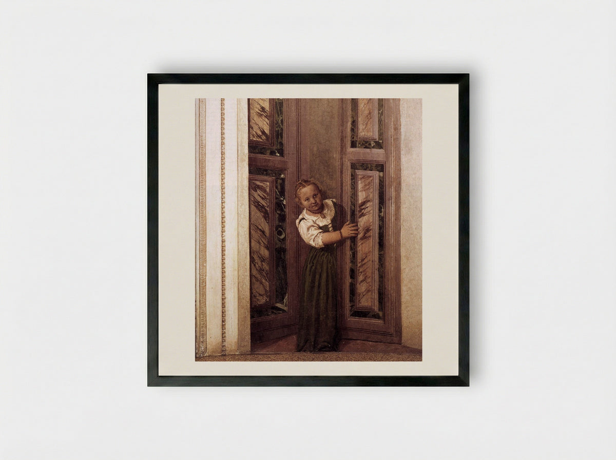 Girl in the Doorway - Paolo Veronese - Framed Print Black