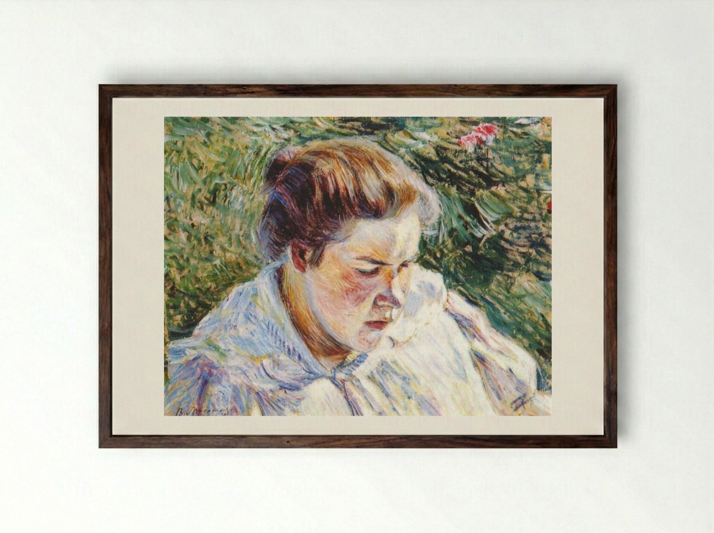 Girl in the Sunlight - Victor Borisov-Musatov - Framed Print Dark Wood
