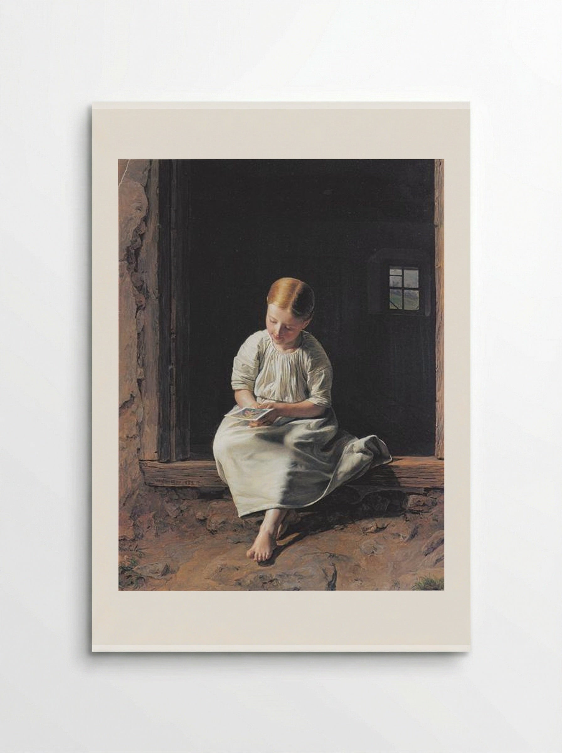 Girl lost in contemplation of an image of the Virgin - Ferdinand Georg Waldmüller - Poster