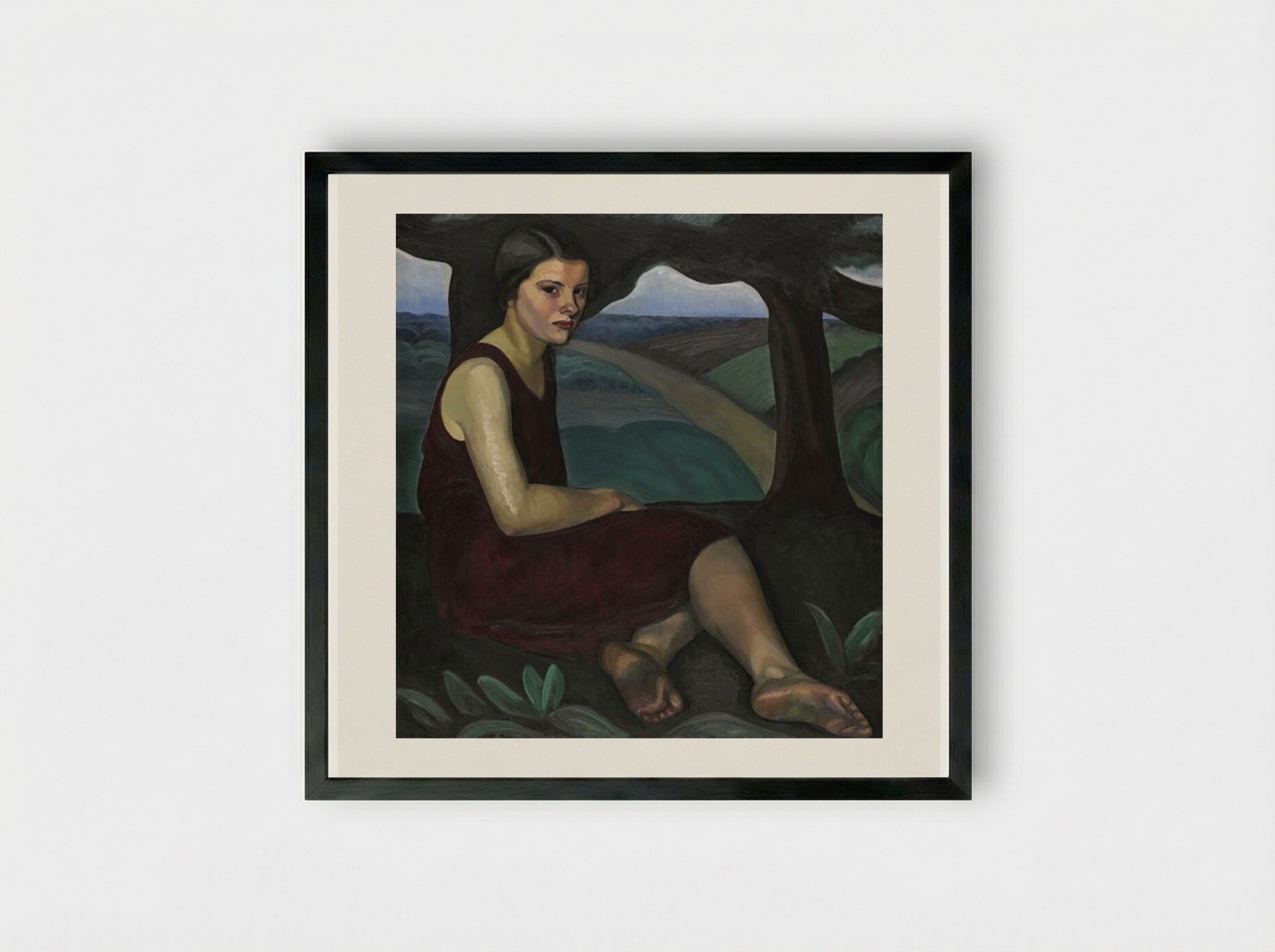 Girl on a Hill - Prudence Heward - Framed Print Black