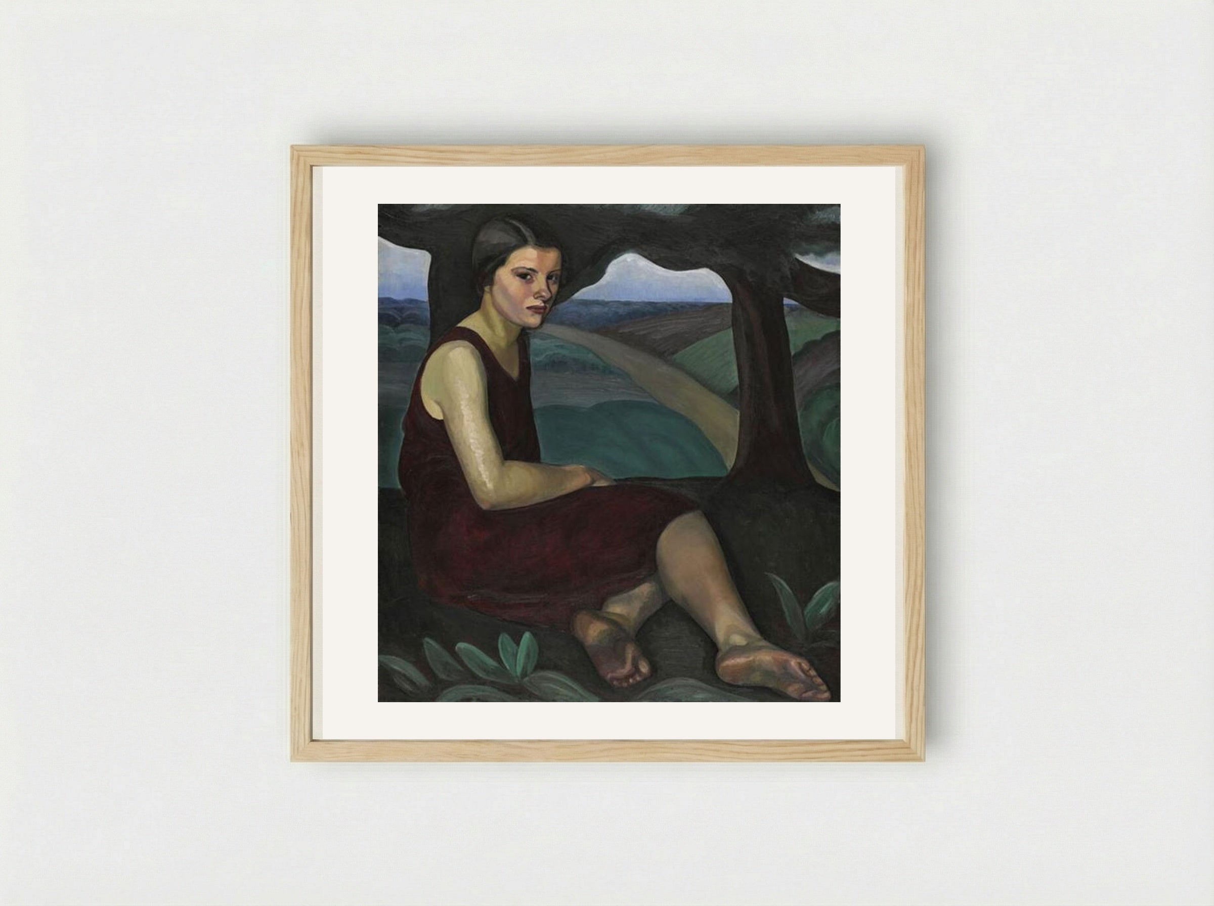 Girl on a Hill - Prudence Heward - Framed Print Wood