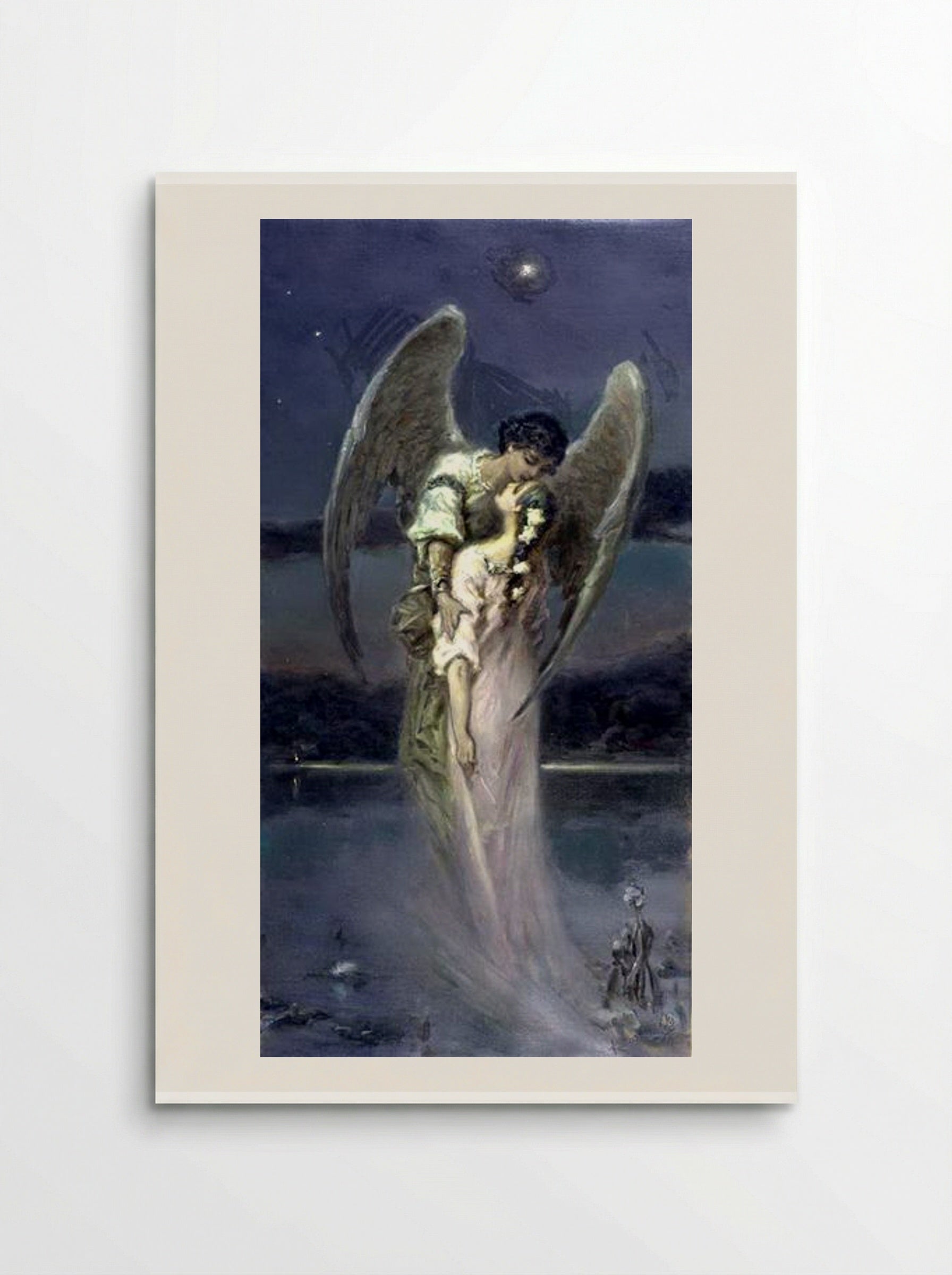 Girl with Angel - Wilhelm Kotarbinski - Poster