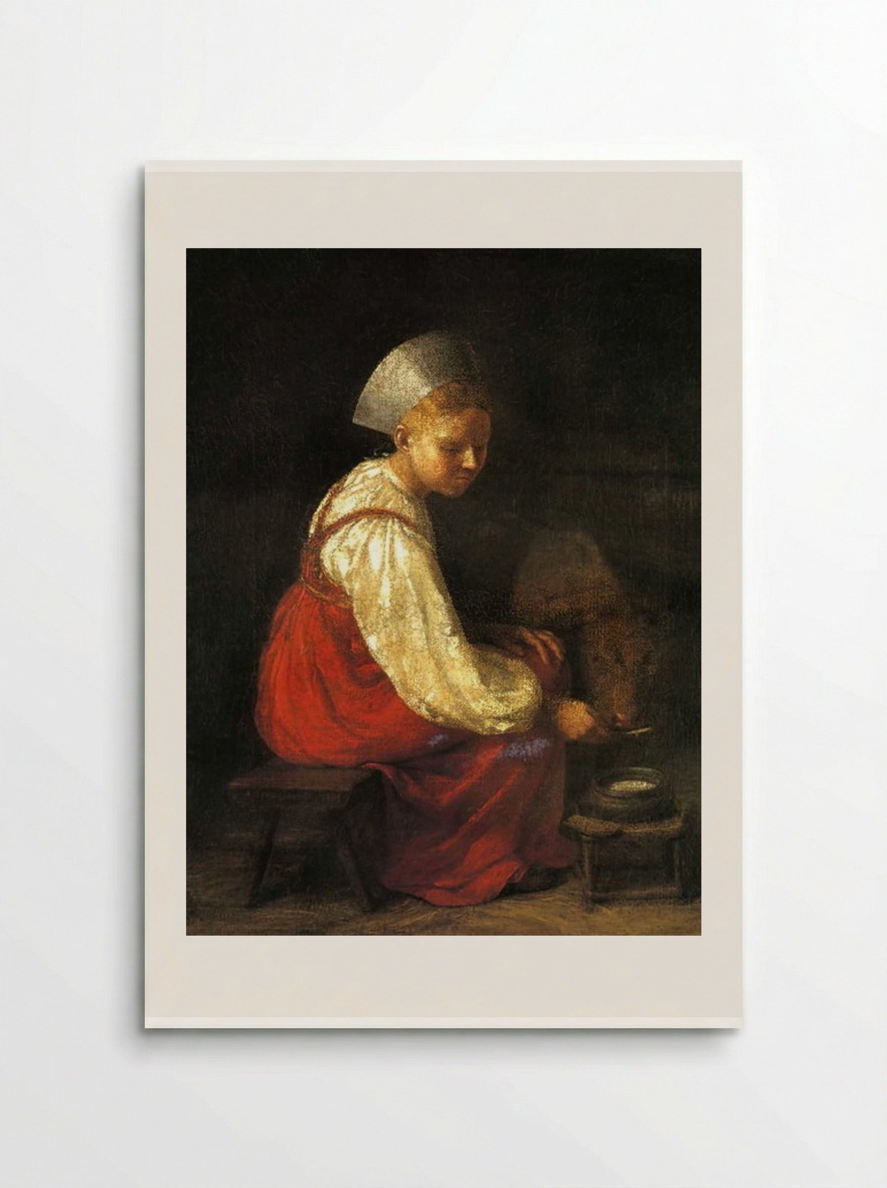 Girl with Calf - Alexey Venetsianov - Poster