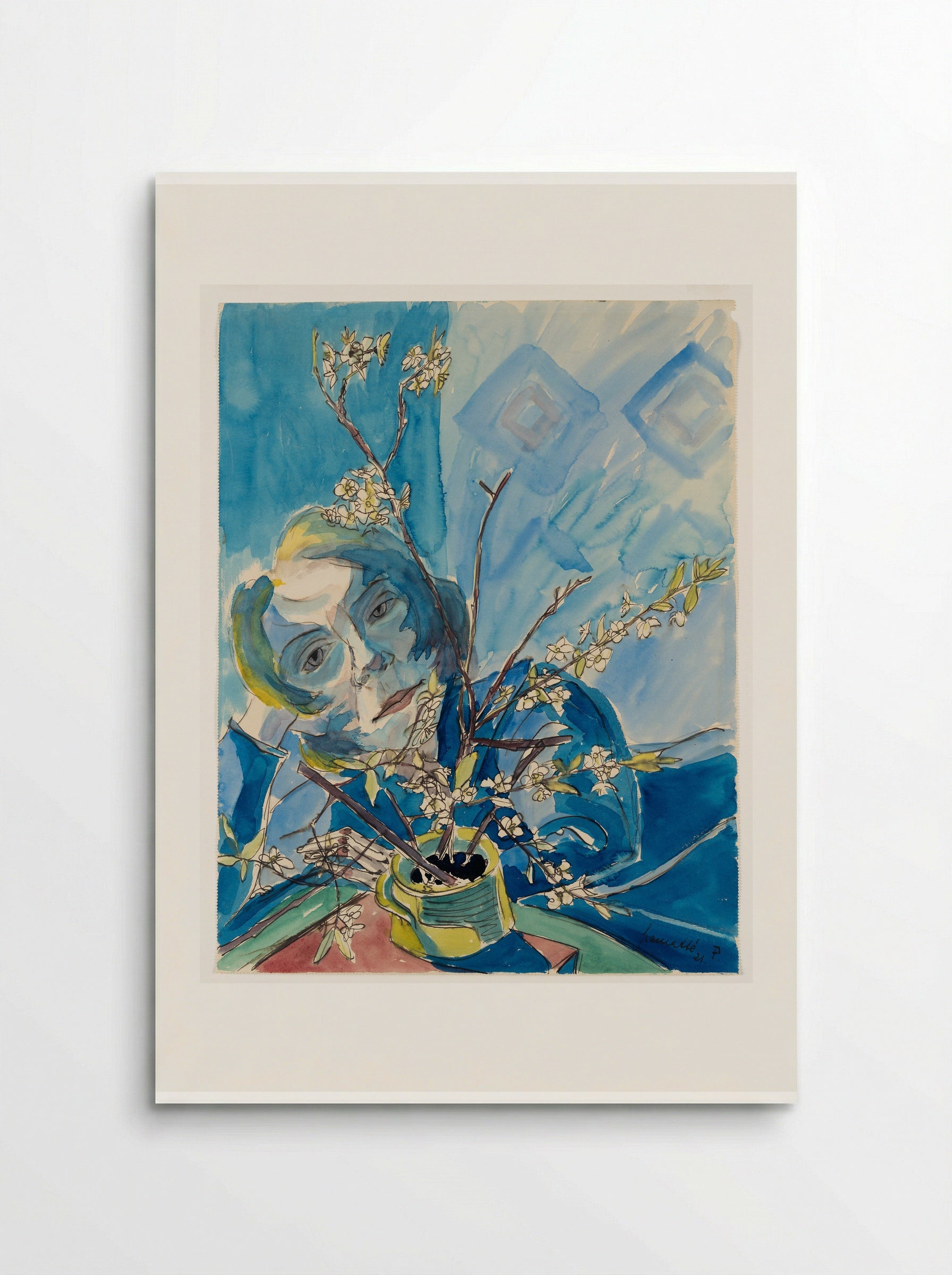 Girl with Cherry Blossoms (Sonia Gramatté) - Walter Gramatté - Poster