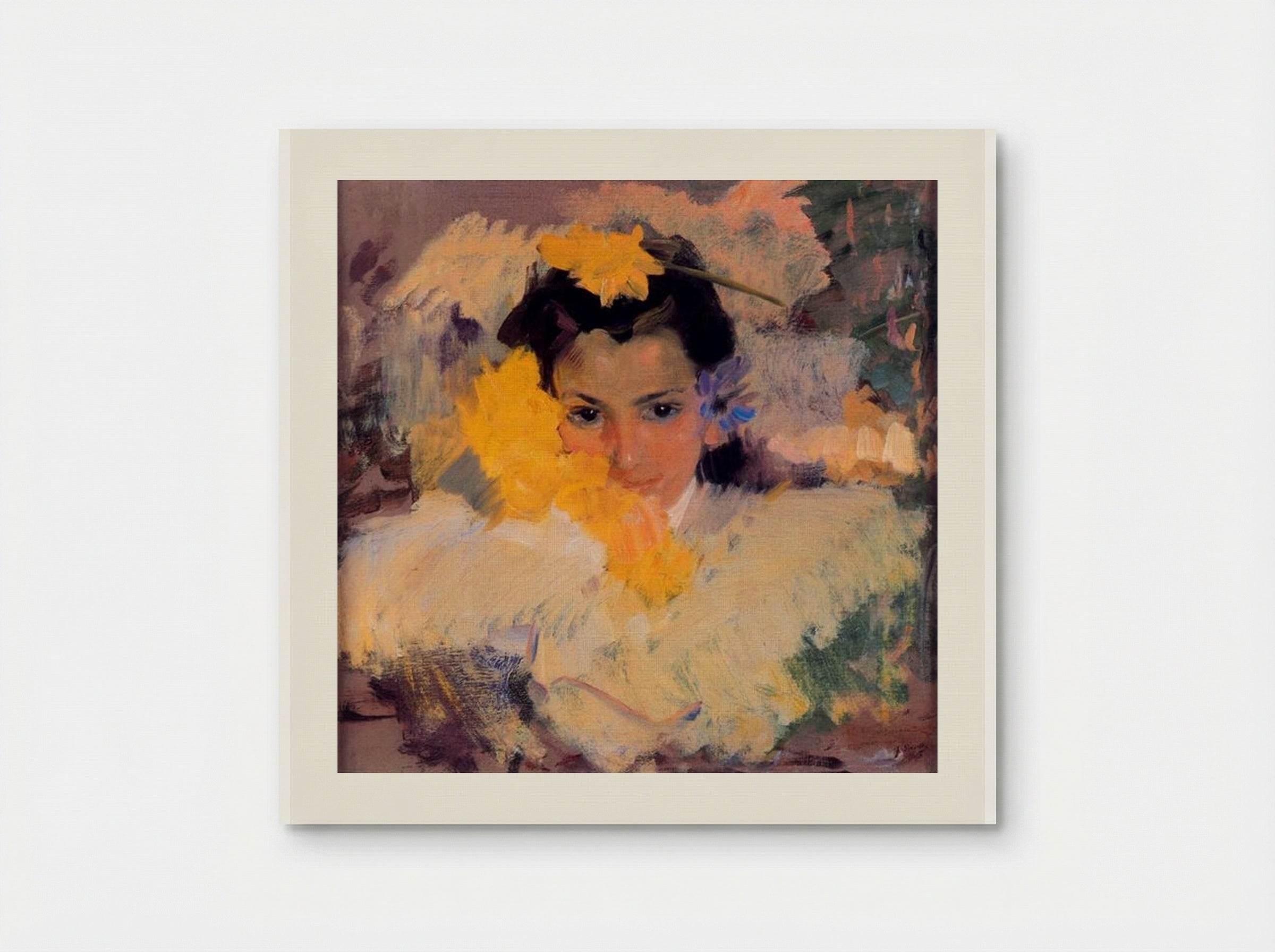 Girl with Flowers - Joaquín Sorolla - Poster