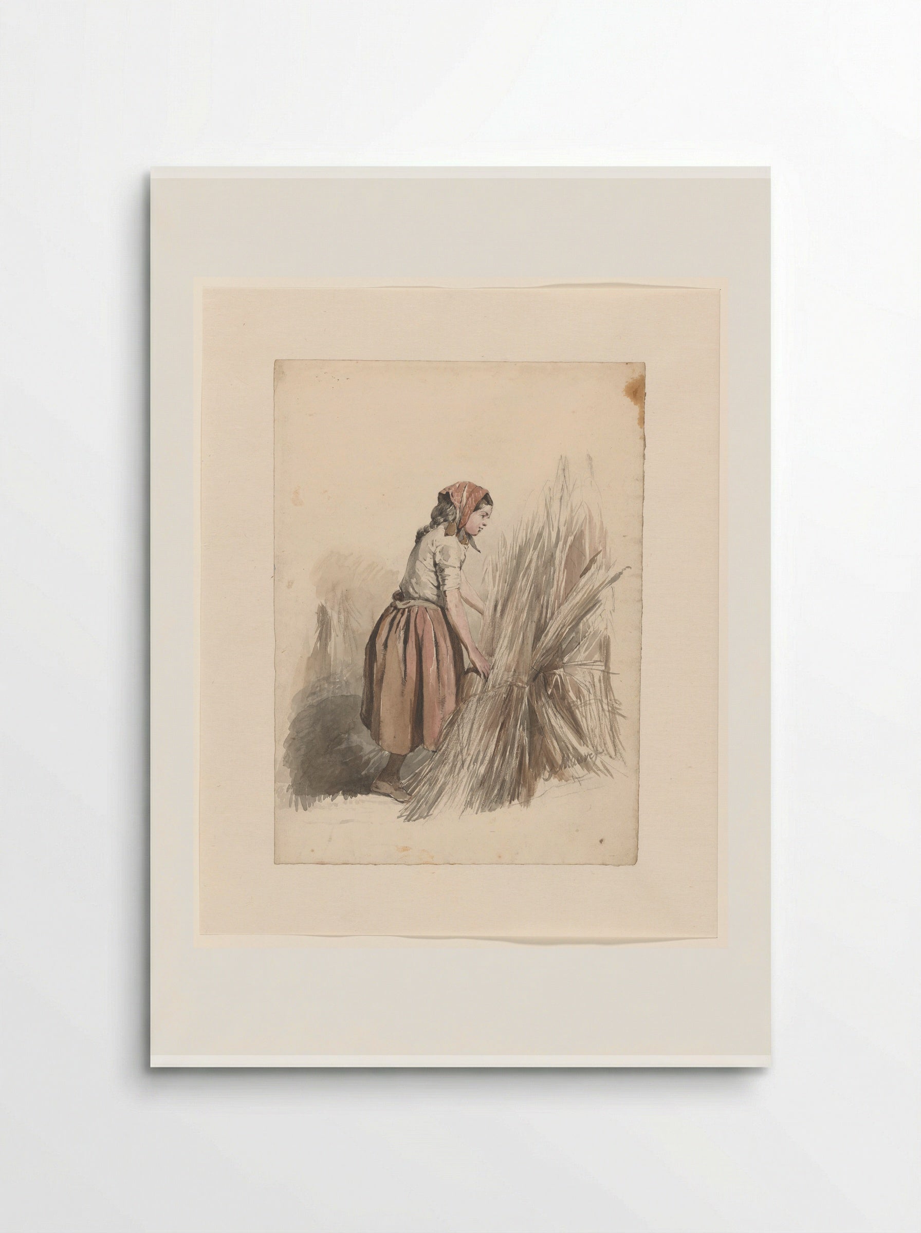Girl with Headscarf, Working on the Land - Anton Mauve - Poster