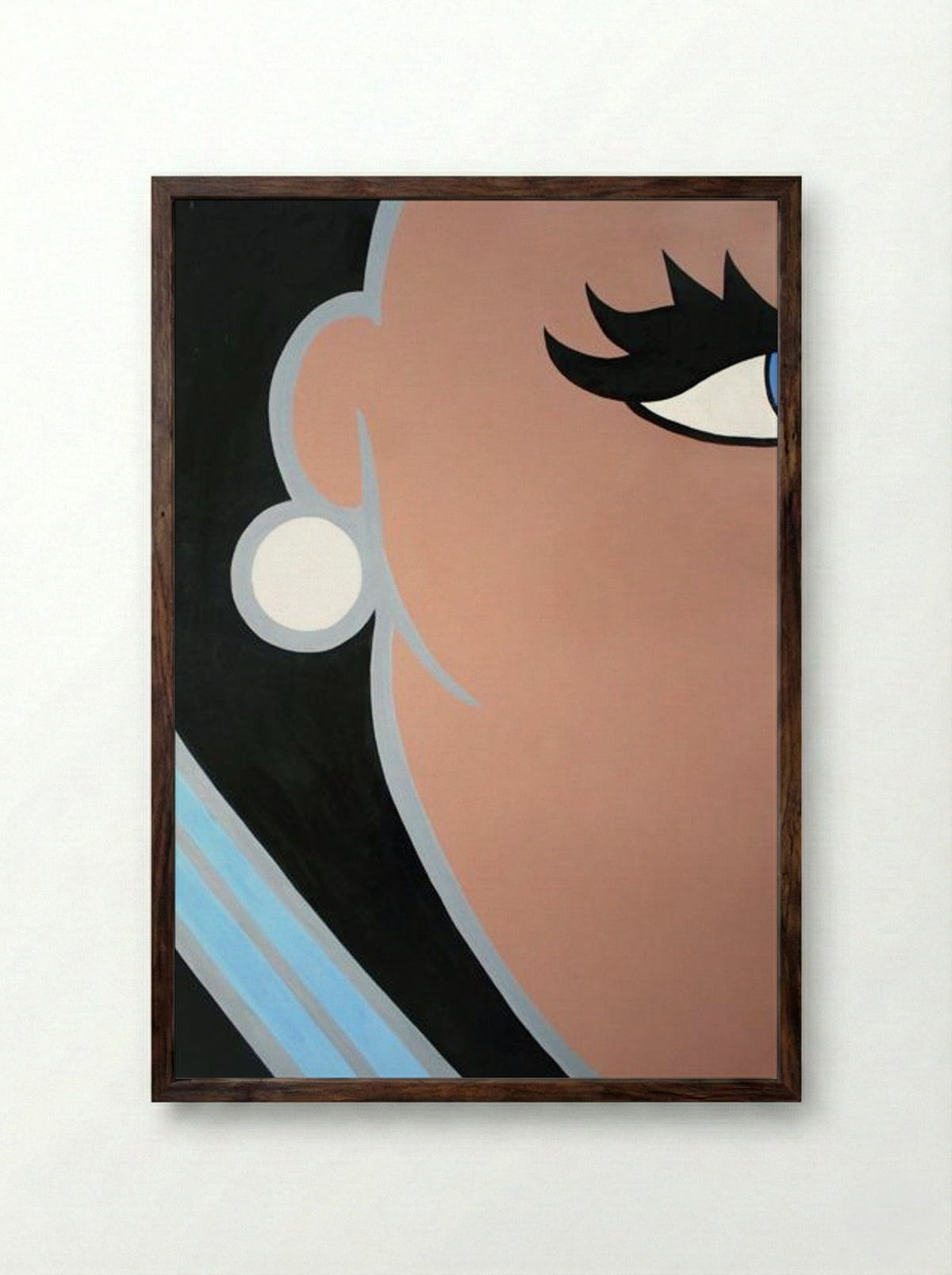 Girl with Pearl - Marjorie Strider - Framed Print Dark Wood