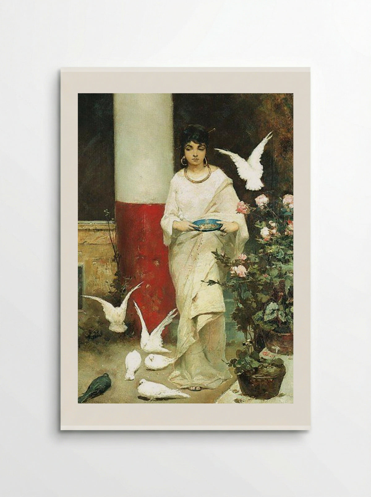 Girl with Pigeons - Wilhelm Kotarbinski - Poster