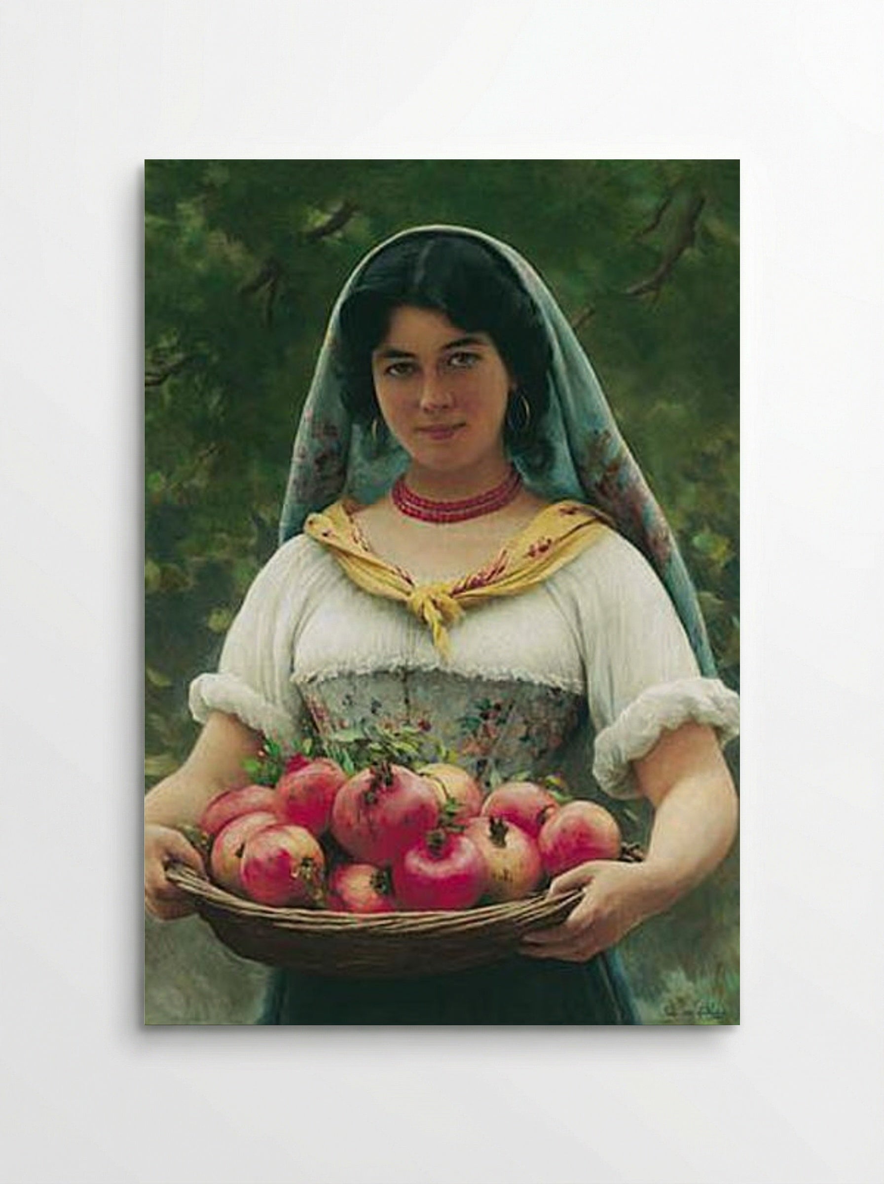 Girl with Pomegranates - Eugene de Blaas - Poster