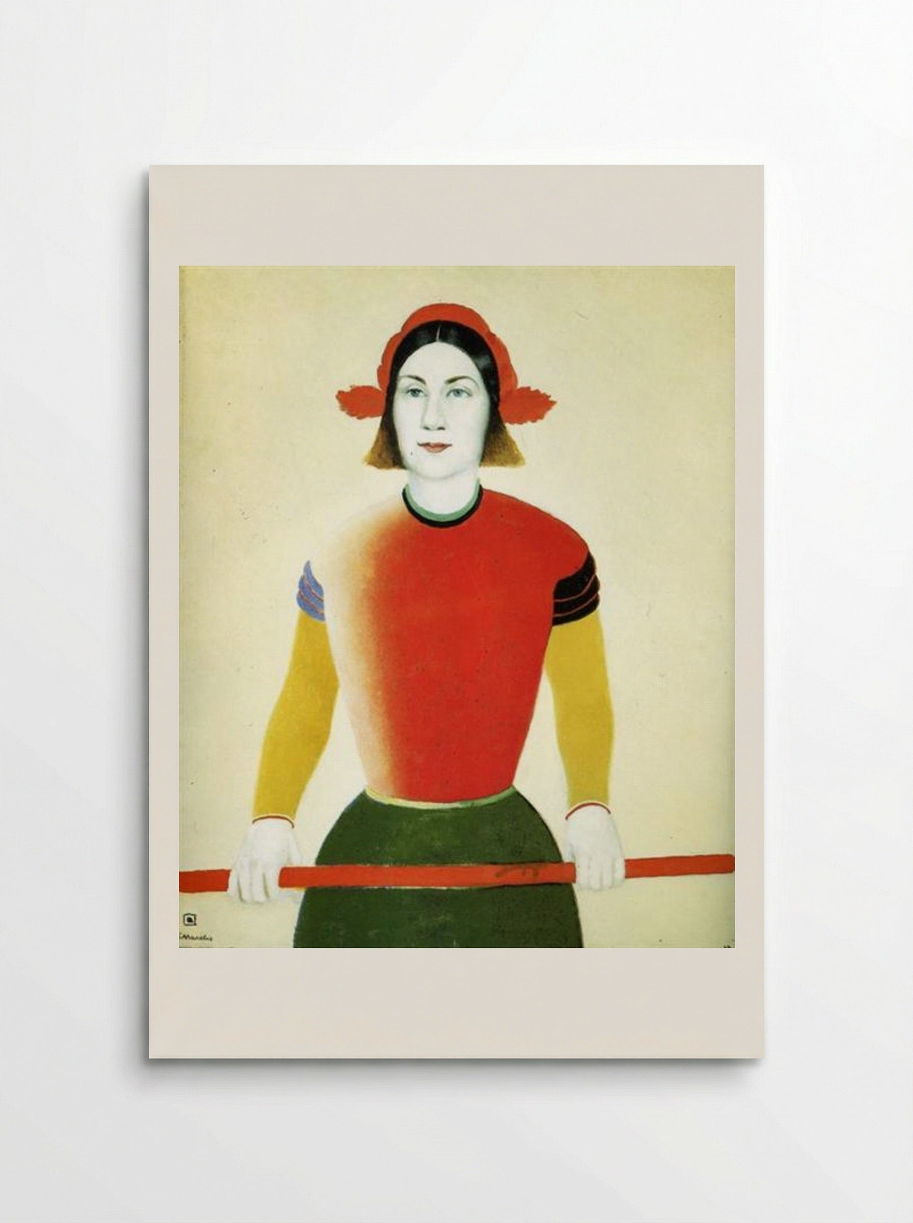 Girl with Red Flagpole - Kazimir Malevich - Poster