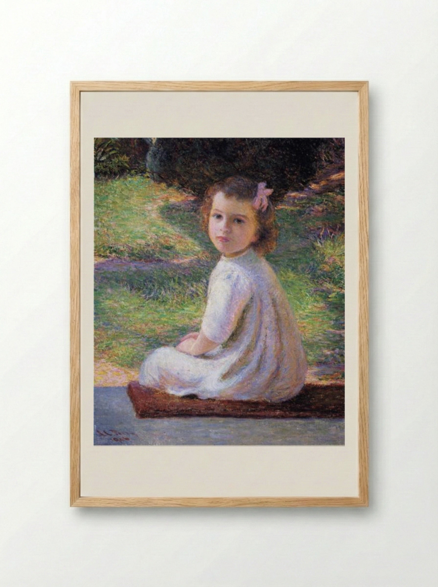 Girl with a Pink Bow - Lilla Cabot Perry - Framed Print Wood