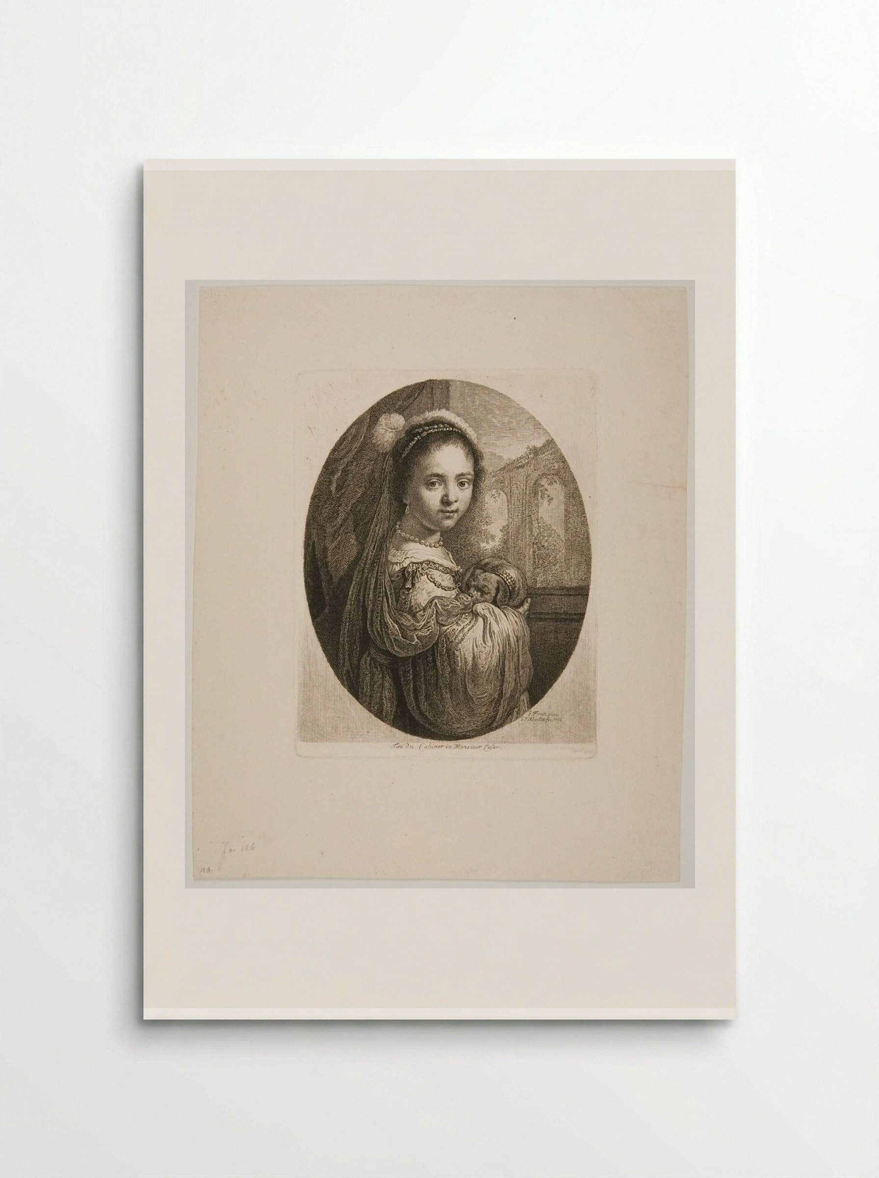 Girl with a Pug-Dog in Her Arms - Georg Friedrich Schmidt - Poster