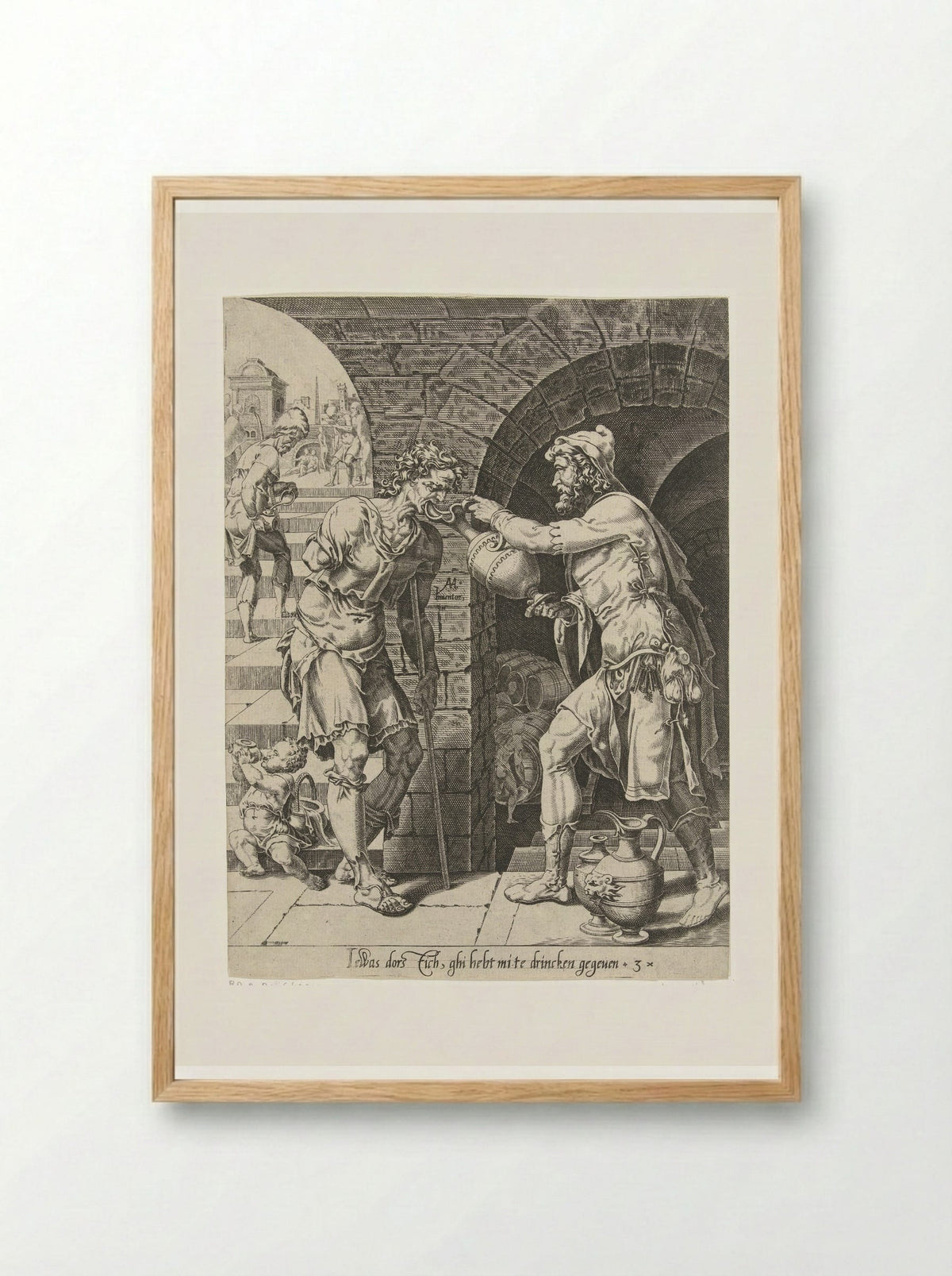 Giving Drink to the Thirsty - Dirck Volckertsz. Coornhert - Framed Print Wood