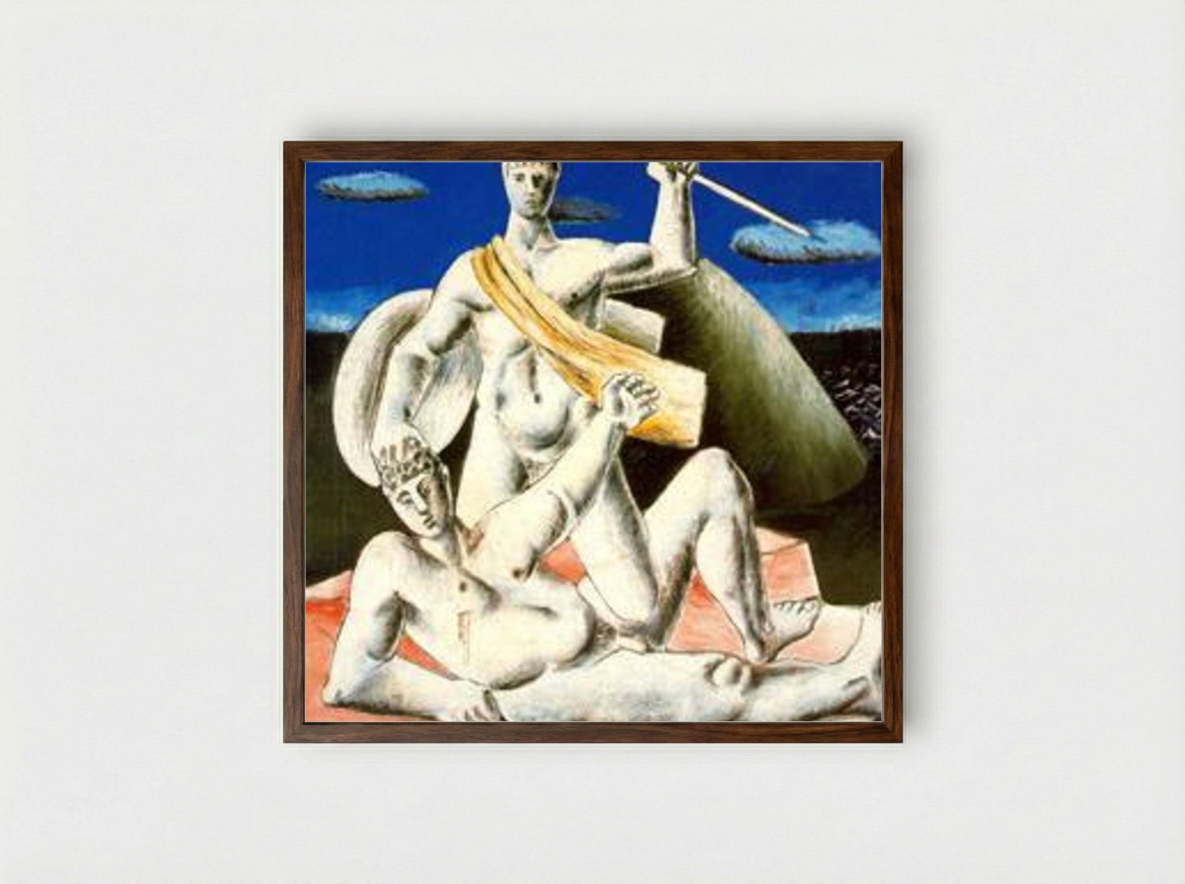 Gladiators - Rafael Zabaleta - Framed Print Dark Wood