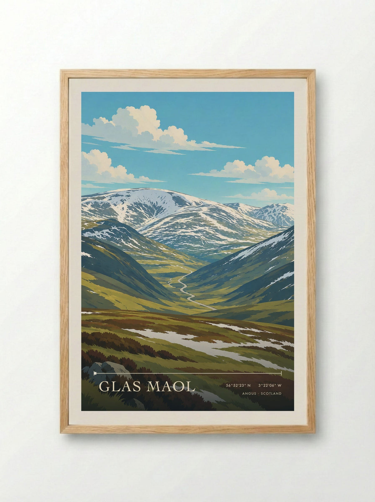 Glas Maol, Angus | Travel Poster - Framed Print Wood