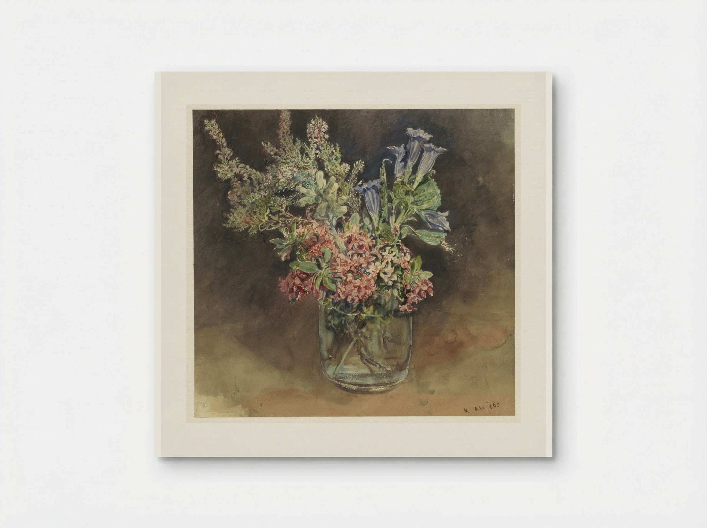 Glas met alpenbloemen - Rudolf von Alt - Poster