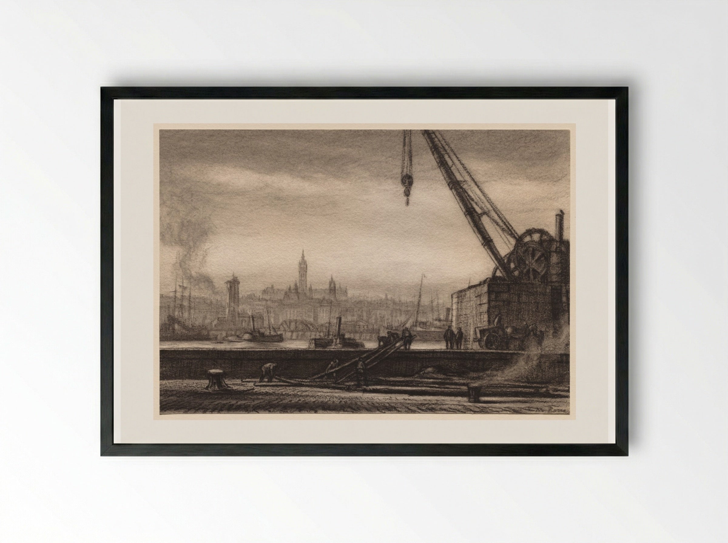 Glasgow University - Muirhead Bone - Framed Print Black