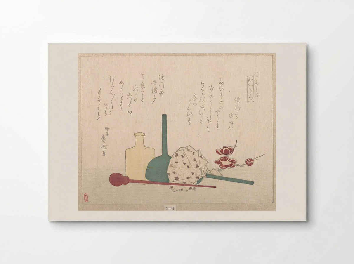 Glass-Wares with Plum Blossoms - Hachifusa Shūri - Poster