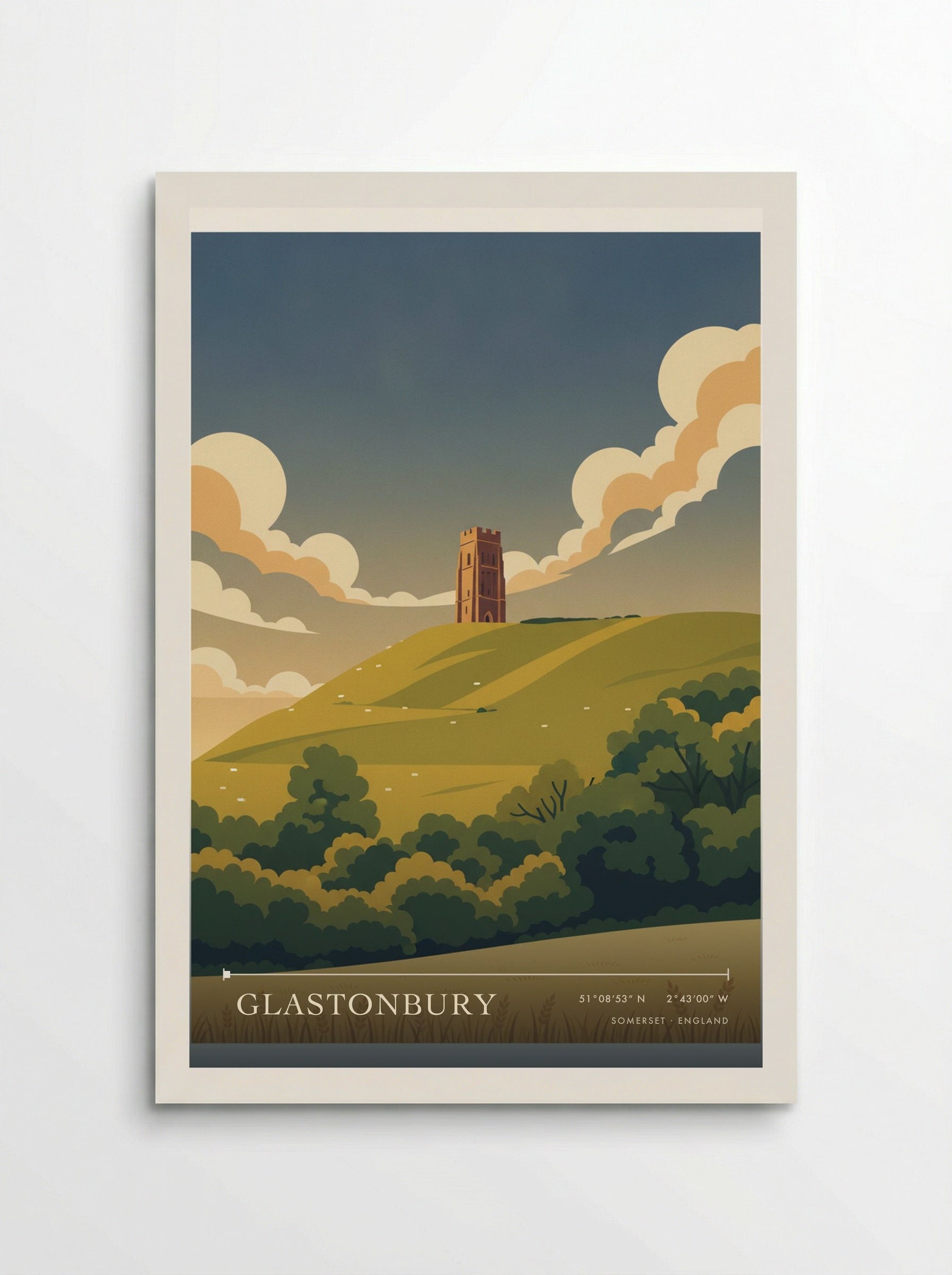 Glastonbury Somerset England Travel Poster - Poster