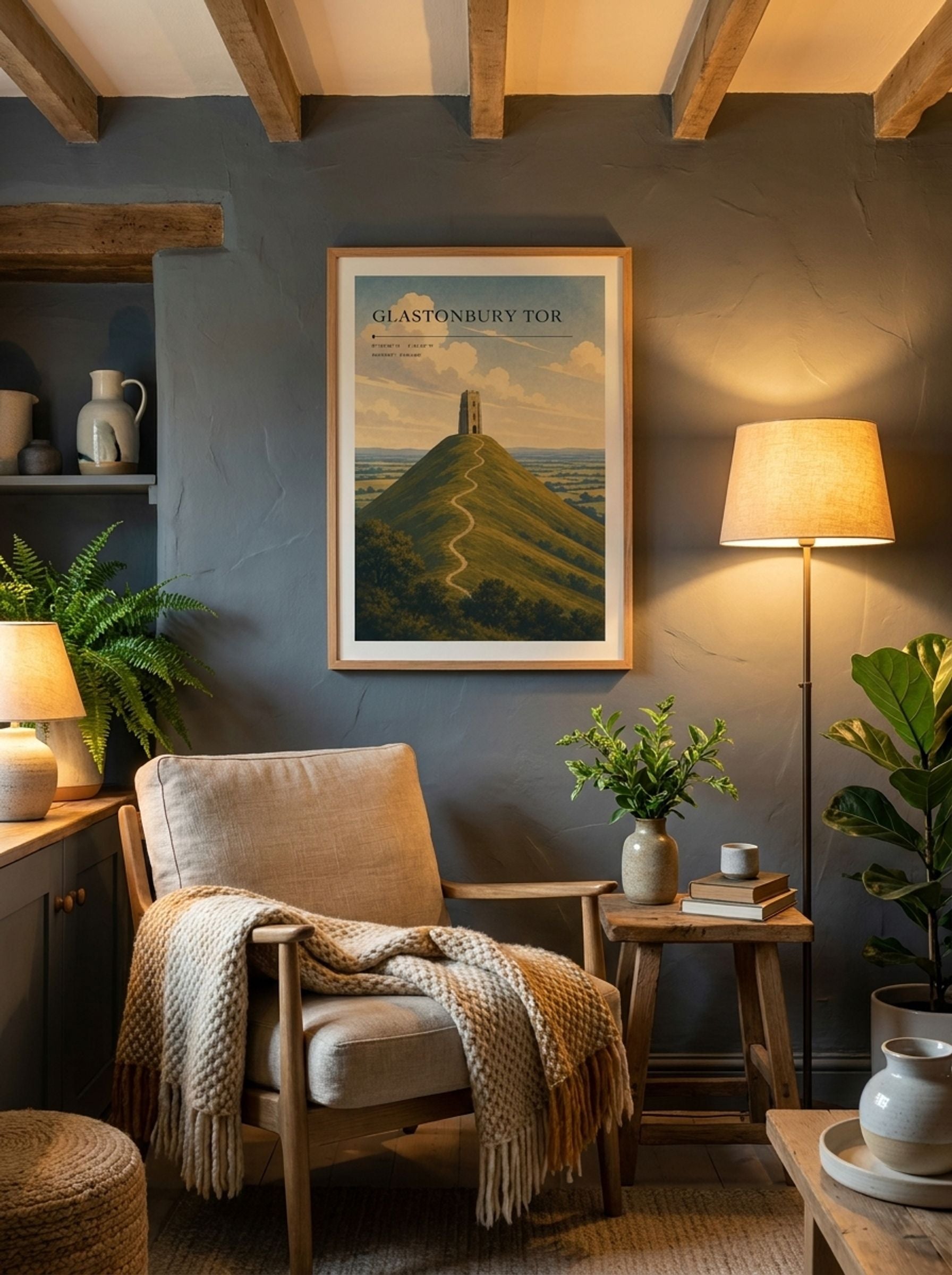 Glastonbury Tor Somerset England Travel Poster - Lifestyle