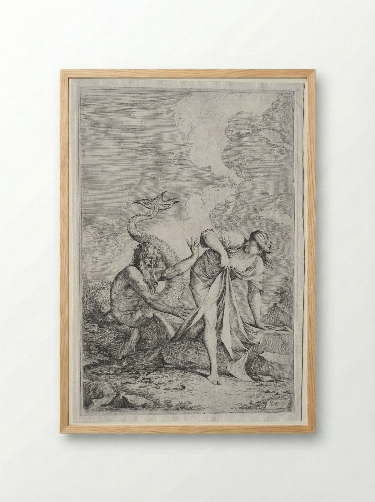 Glaucus and Scylla - Salvator Rosa - Framed Print Wood