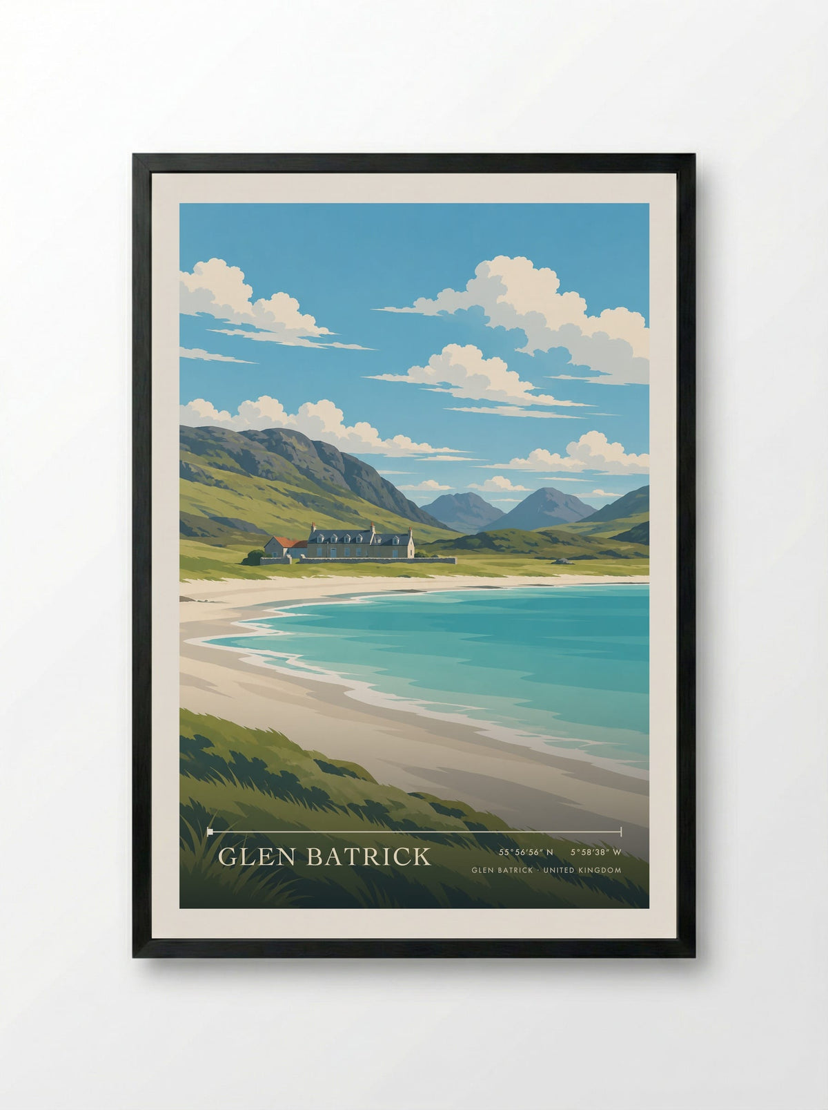 Glen Batrick | Travel Poster - Framed Print Black