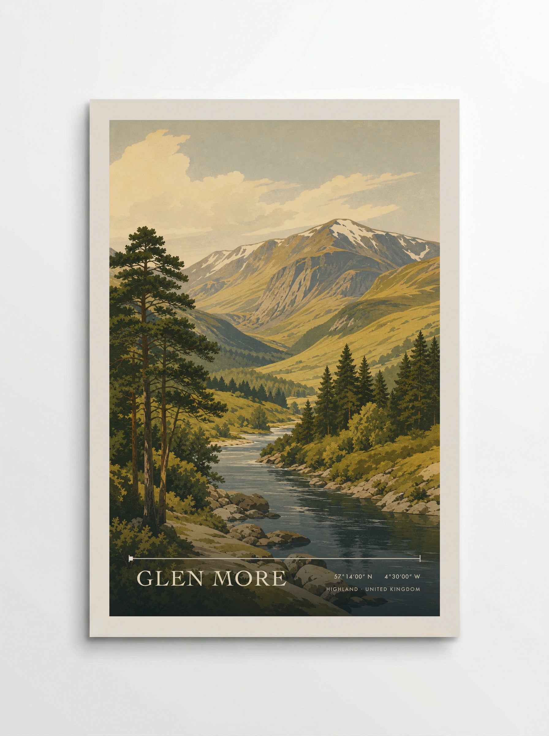 Glen More Highland United Kingdom Travel Poster - Poster
