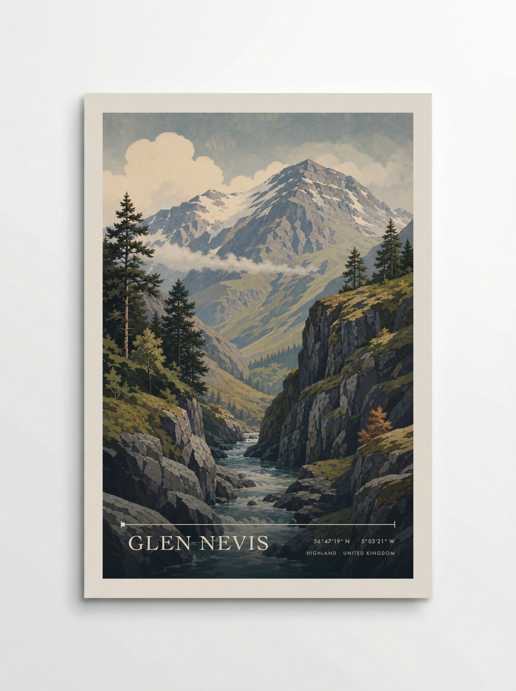 Glen Nevis Highland United Kingdom Travel Poster - Poster