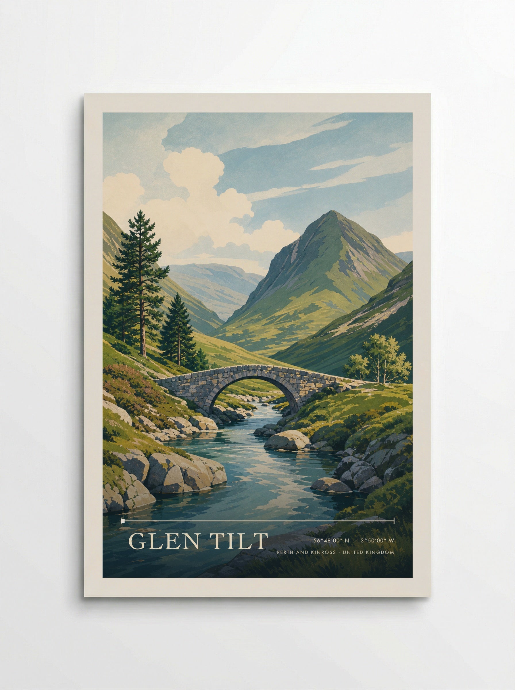 Glen Tilt Perth and Kinross United Kingdom Travel Poster - Poster