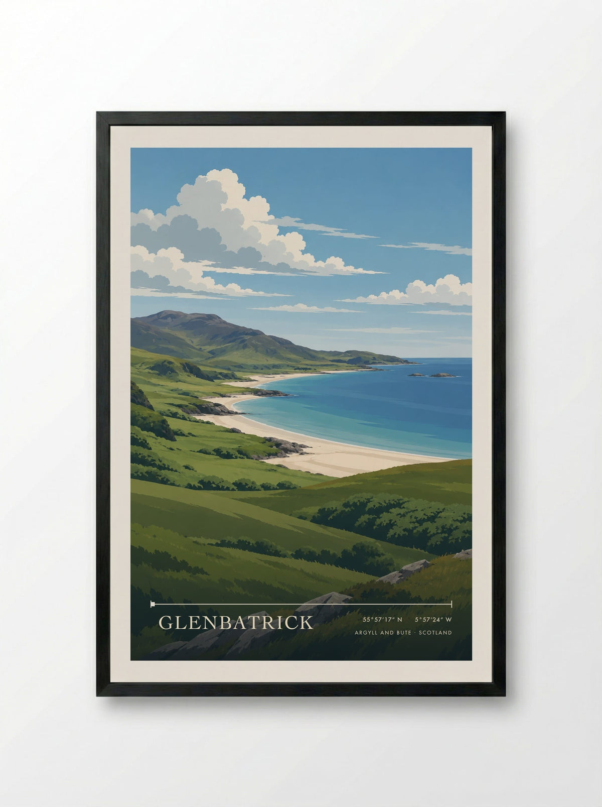 Glenbatrick, Argyll and Bute | Travel Poster - Framed Print Black