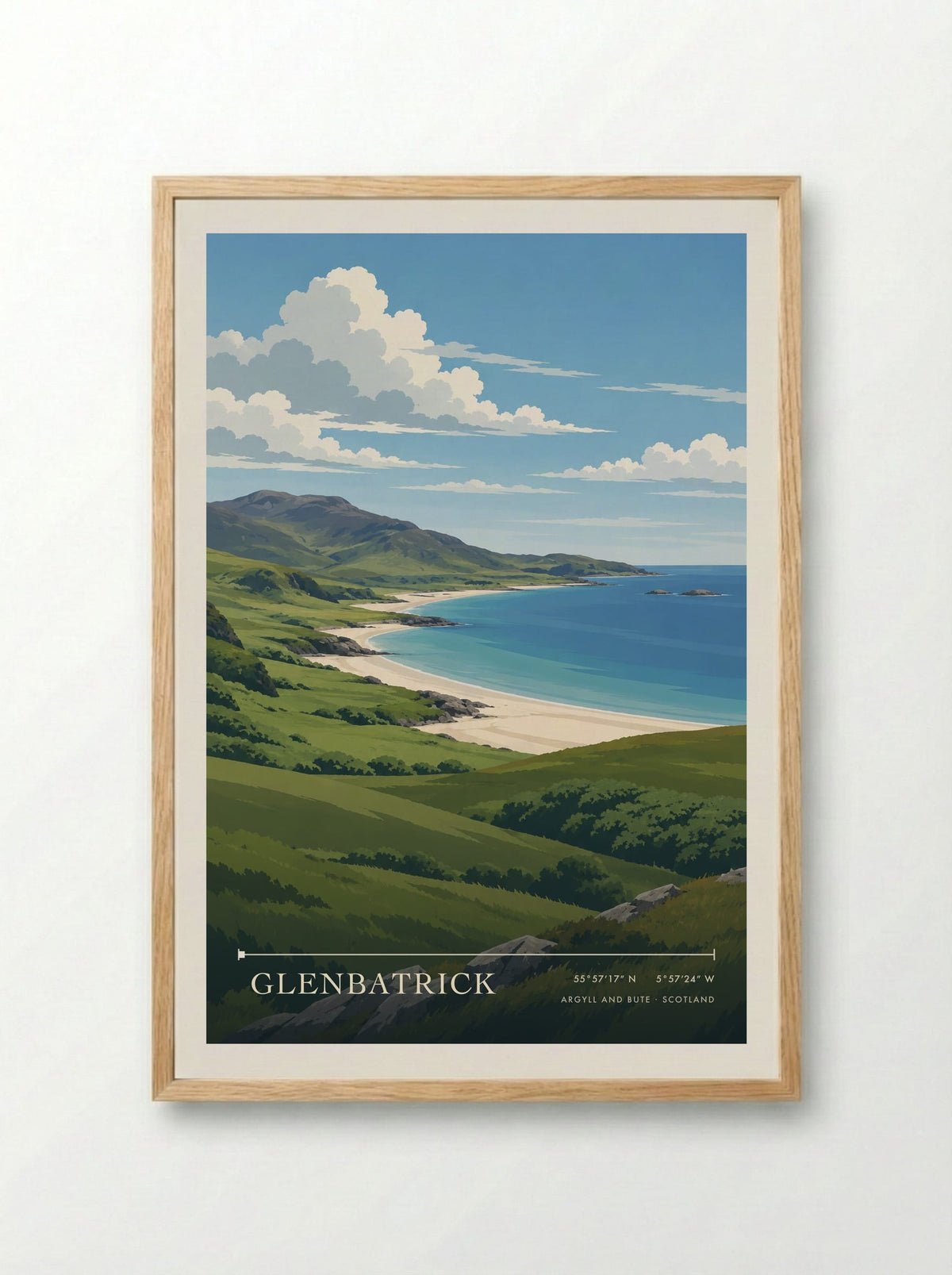 Glenbatrick, Argyll and Bute | Travel Poster - Framed Print Wood