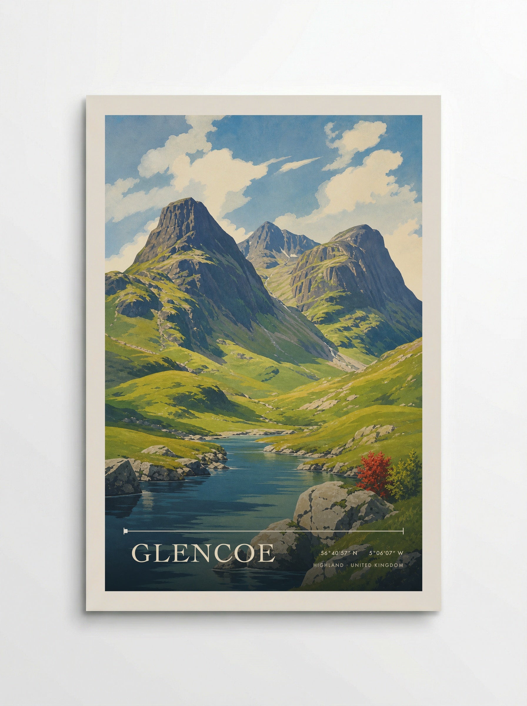 Glencoe Highland United Kingdom Travel Poster - Poster