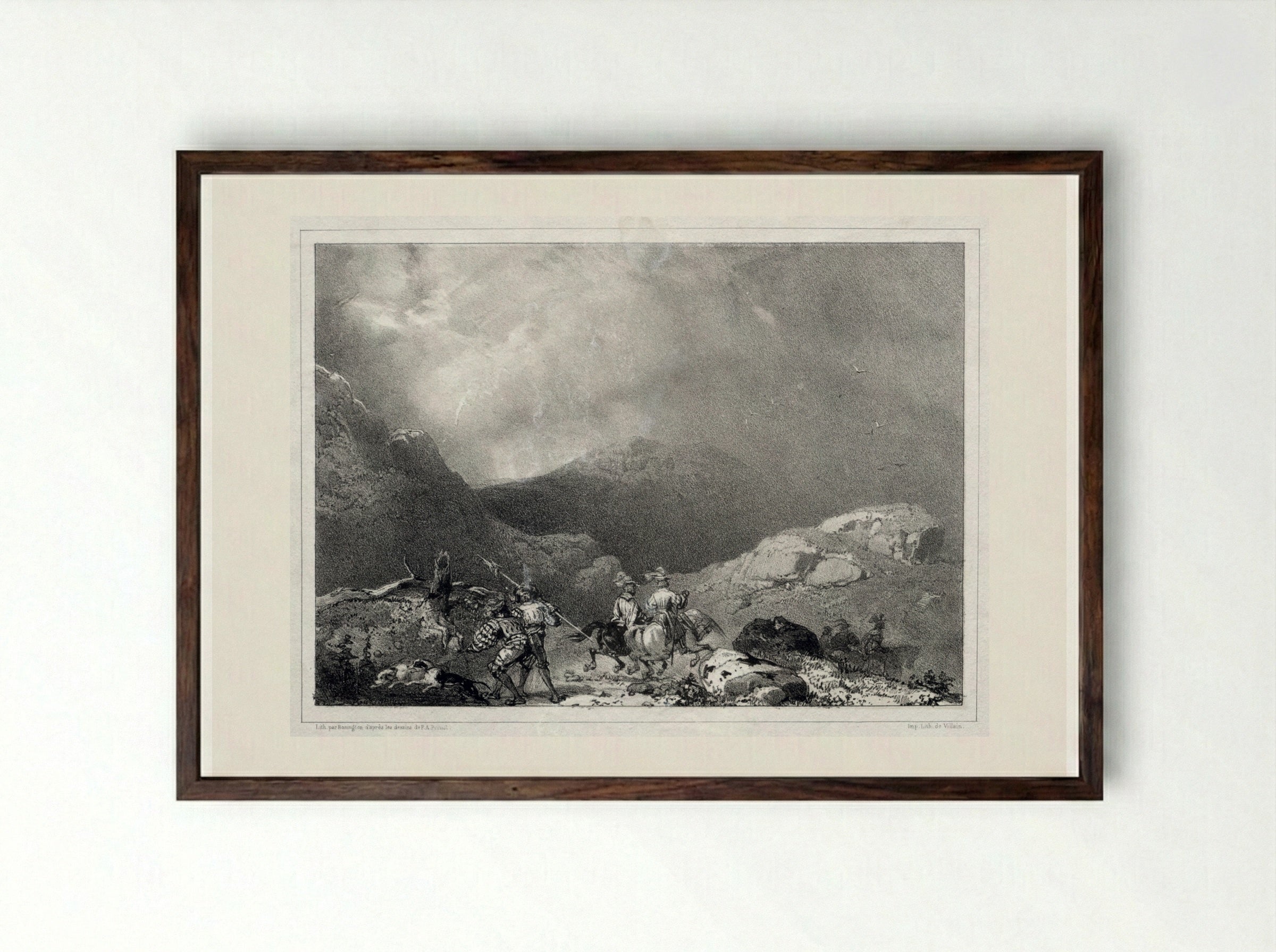 Glenfinlas - Richard Parkes Bonington - Framed Print Dark Wood