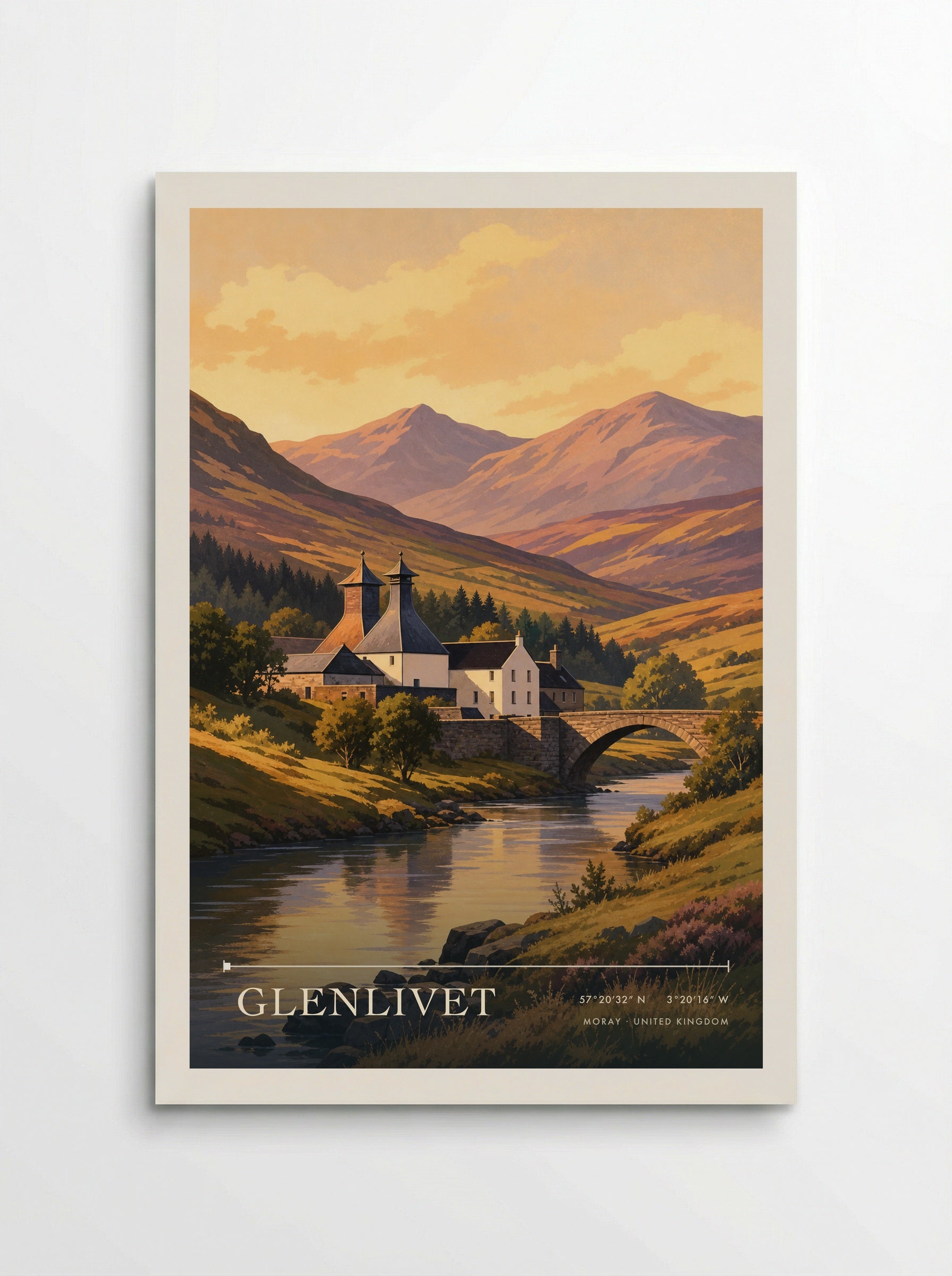 Glenlivet Moray United Kingdom Travel Poster - Poster