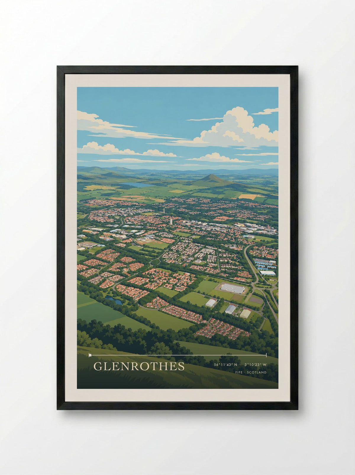 Glenrothes, Fife | Travel Poster - Framed Print Black