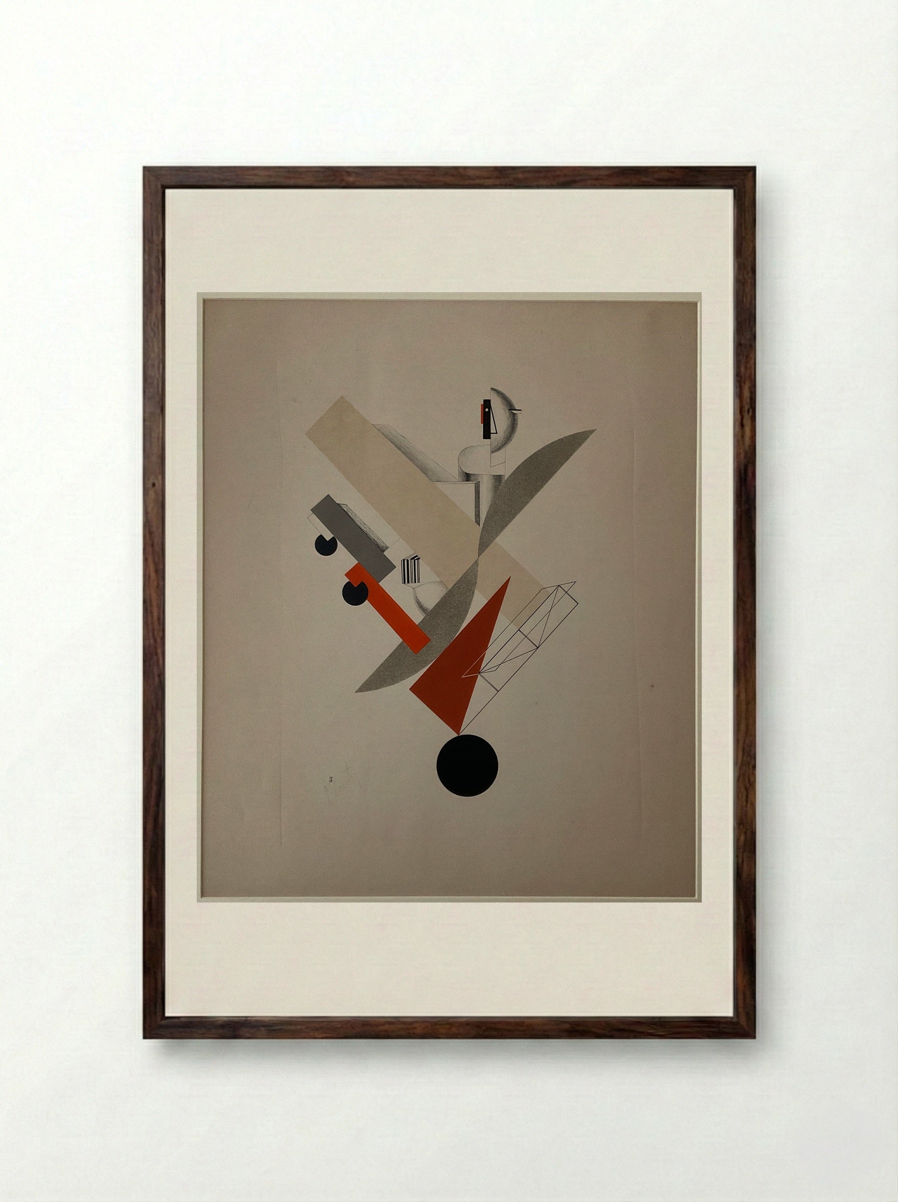 Globetrotter in Time - El Lissitzky - Framed Print Dark Wood