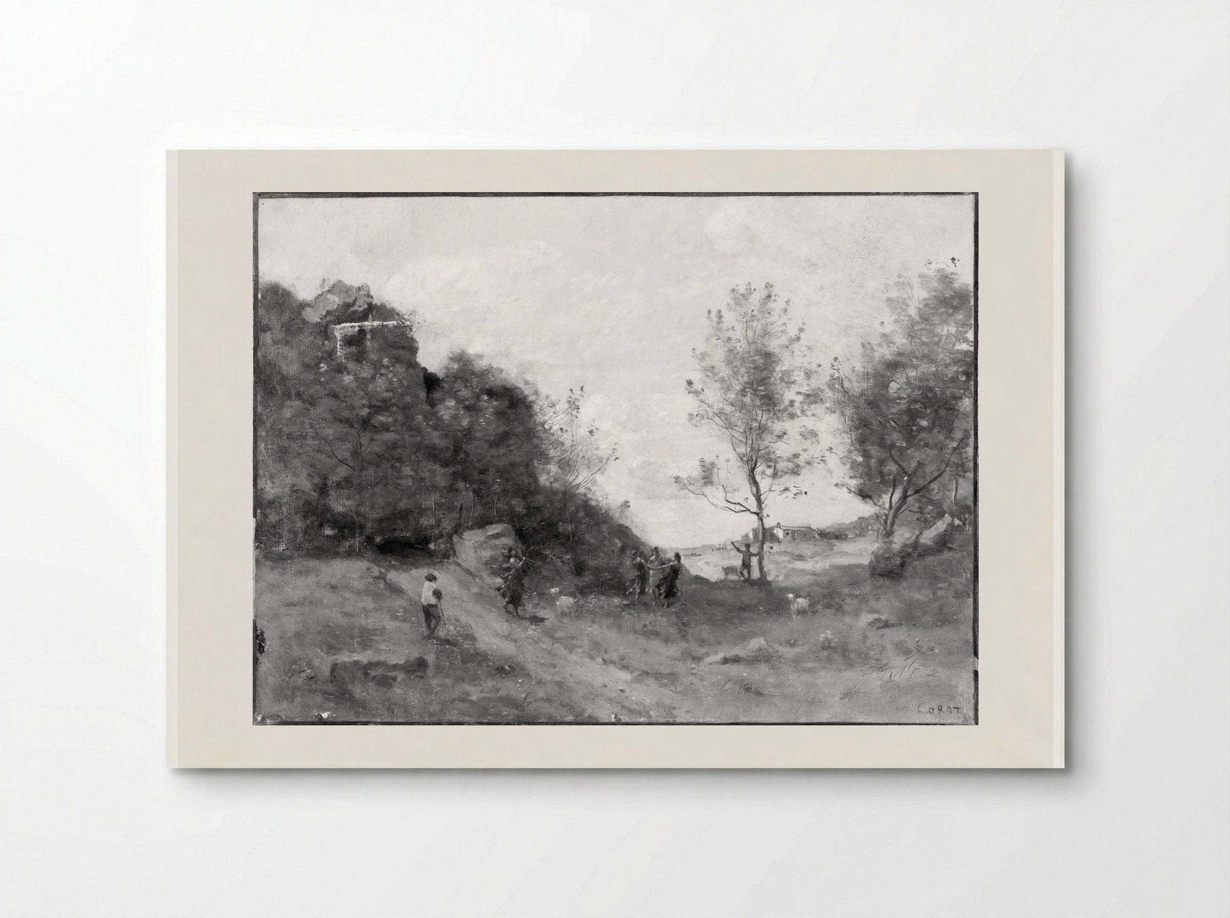 Goatherd in a Landscape - Jean-Baptiste-Camille Corot - Poster