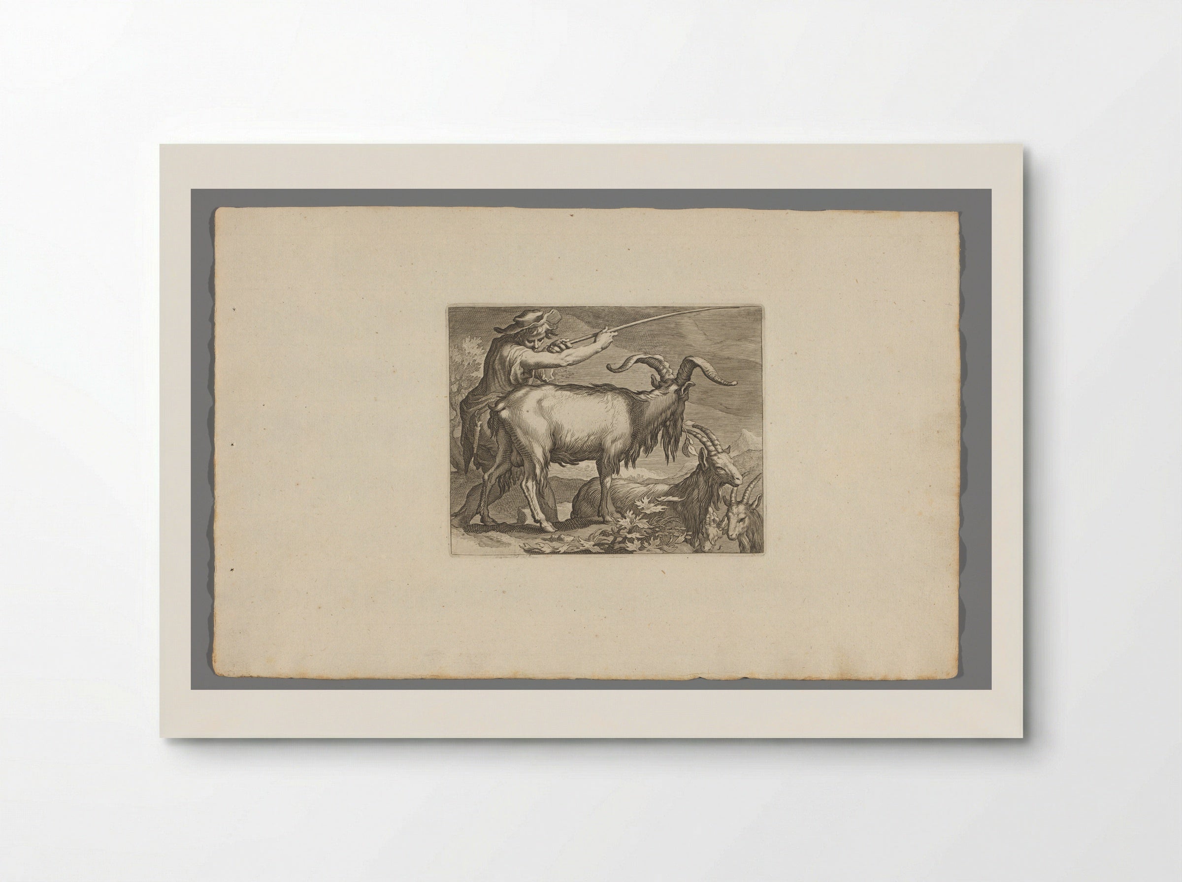 Goatherd with Goats - Boëtius Adamsz. Bolswert - Poster