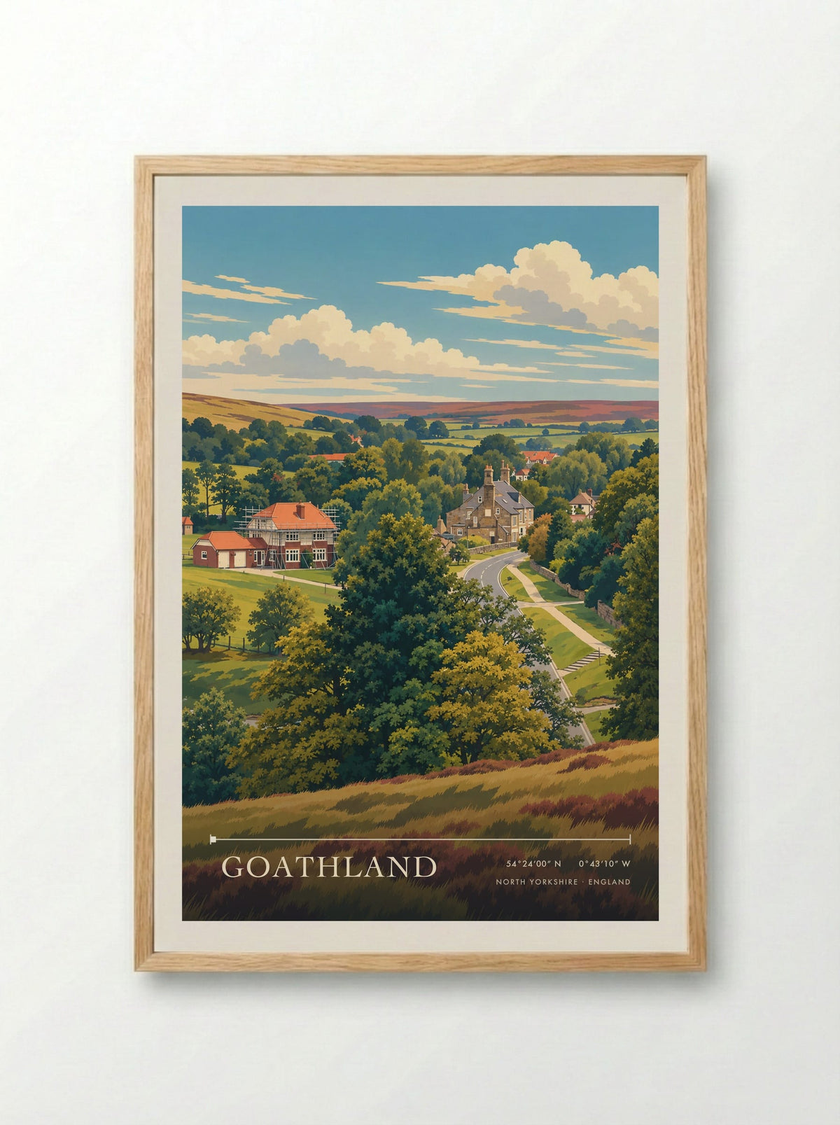 Goathland, North Yorkshire | Travel Poster - Framed Print Wood