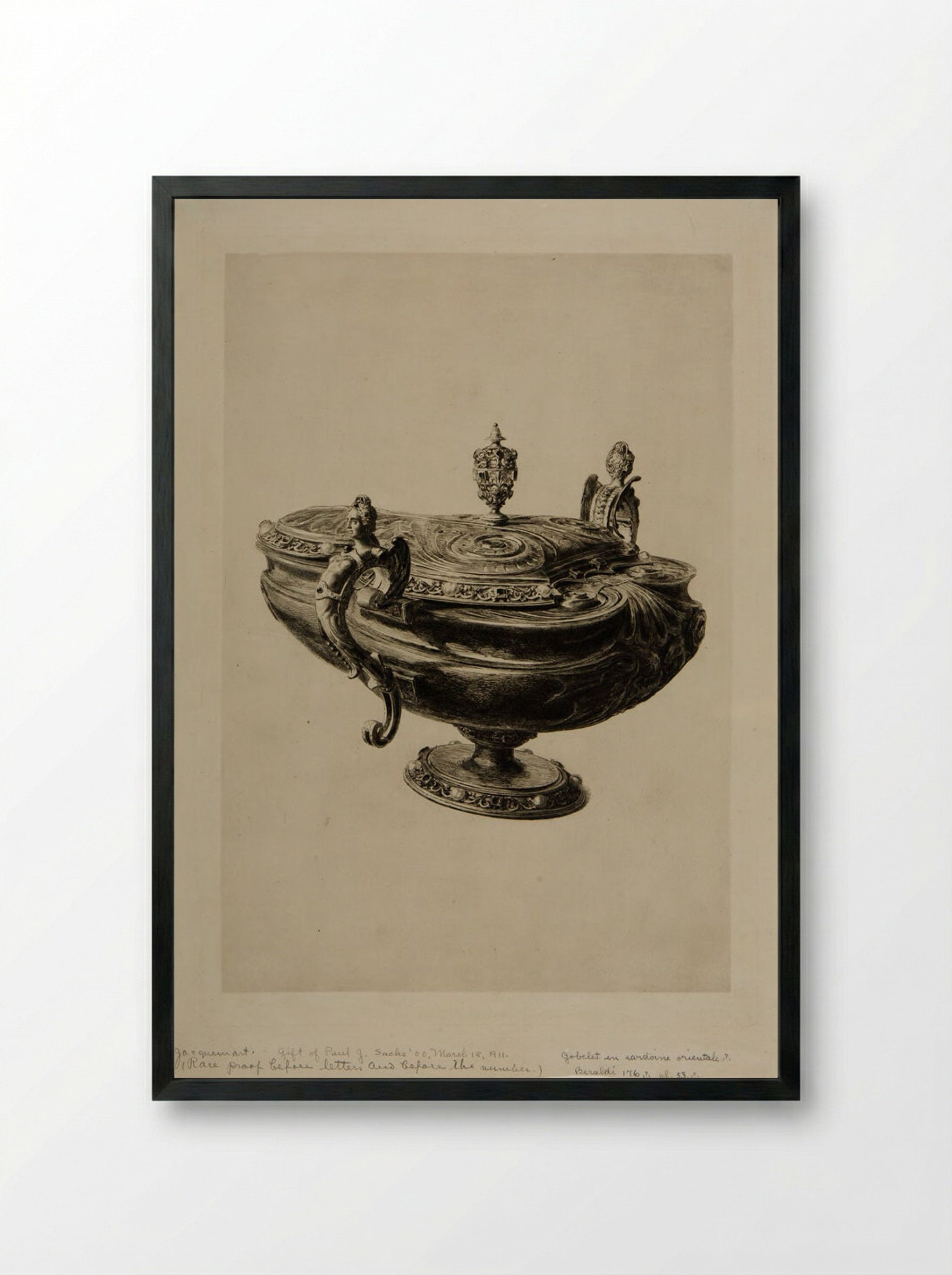Goblet of Oriental Sardonyx - Jules Ferdinand Jacquemart - Framed Print Black