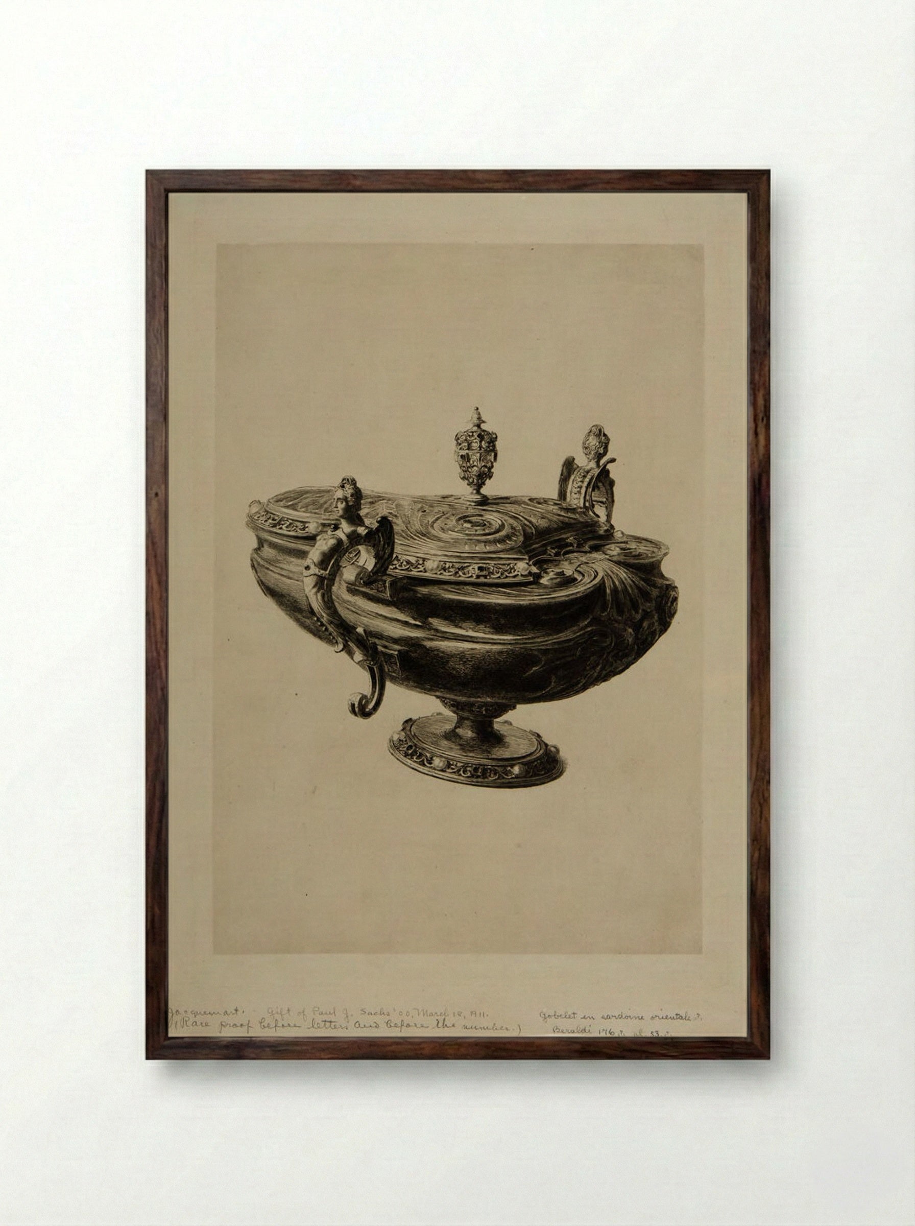 Goblet of Oriental Sardonyx - Jules Ferdinand Jacquemart - Framed Print Dark Wood