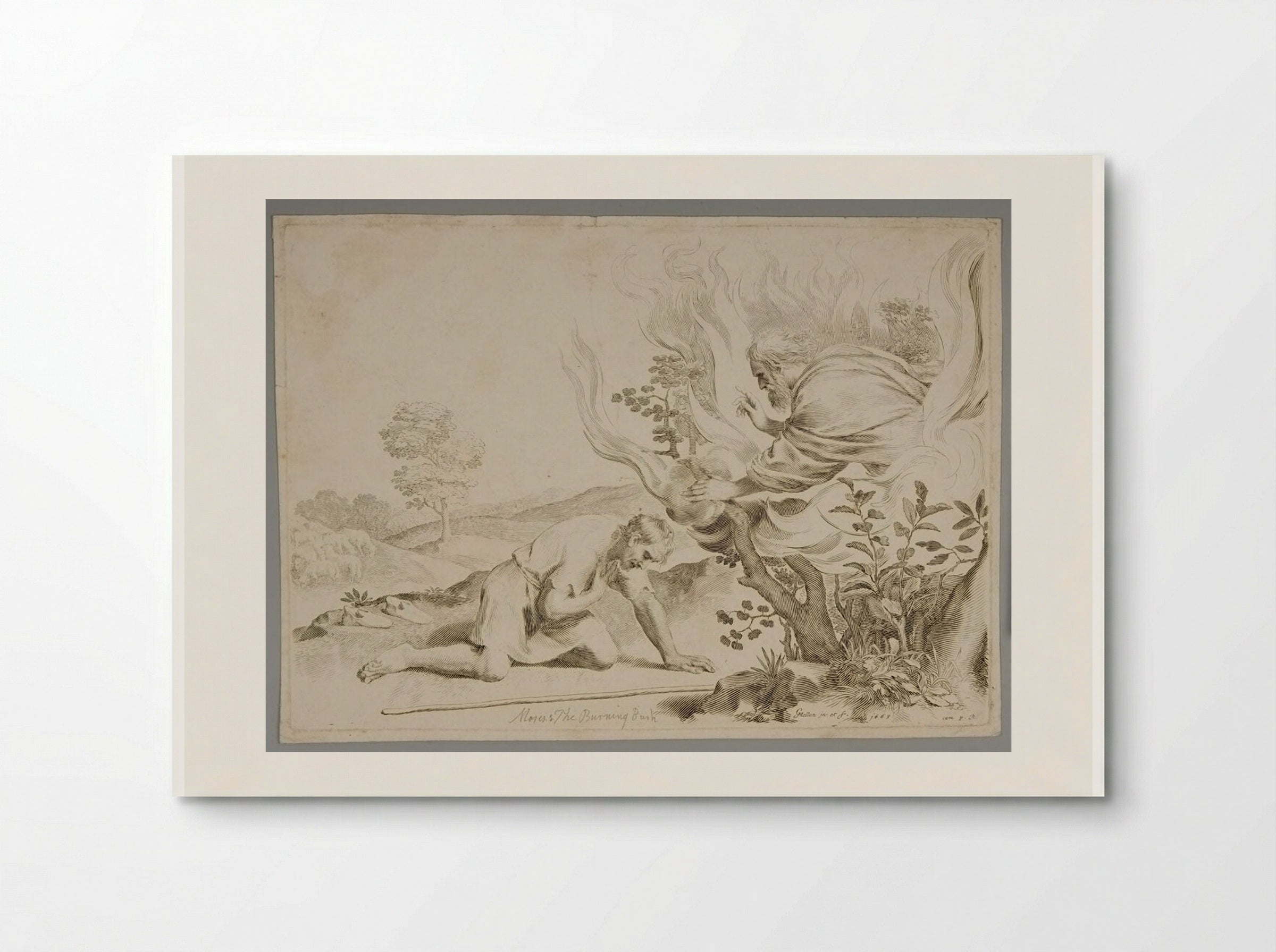 God Appearing to Moses in the Burning Bush - Claude Mellan - Poster